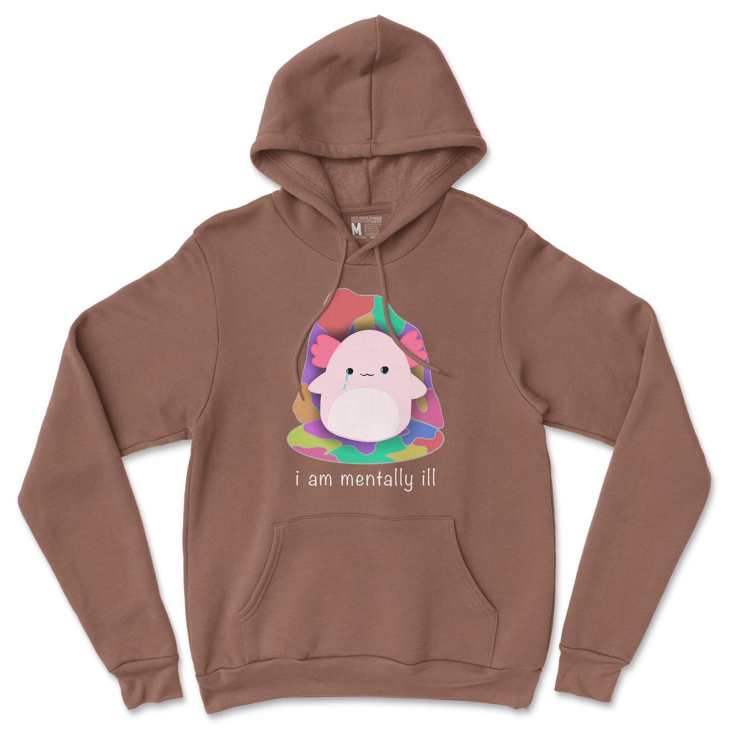 Gildan SoftStyle Hoodie Mentally Ill and Squishy in Cocoa