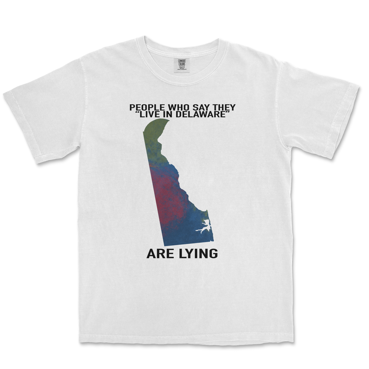 Comfort Colors T-Shirt Delaware Doesnt Exist in White
