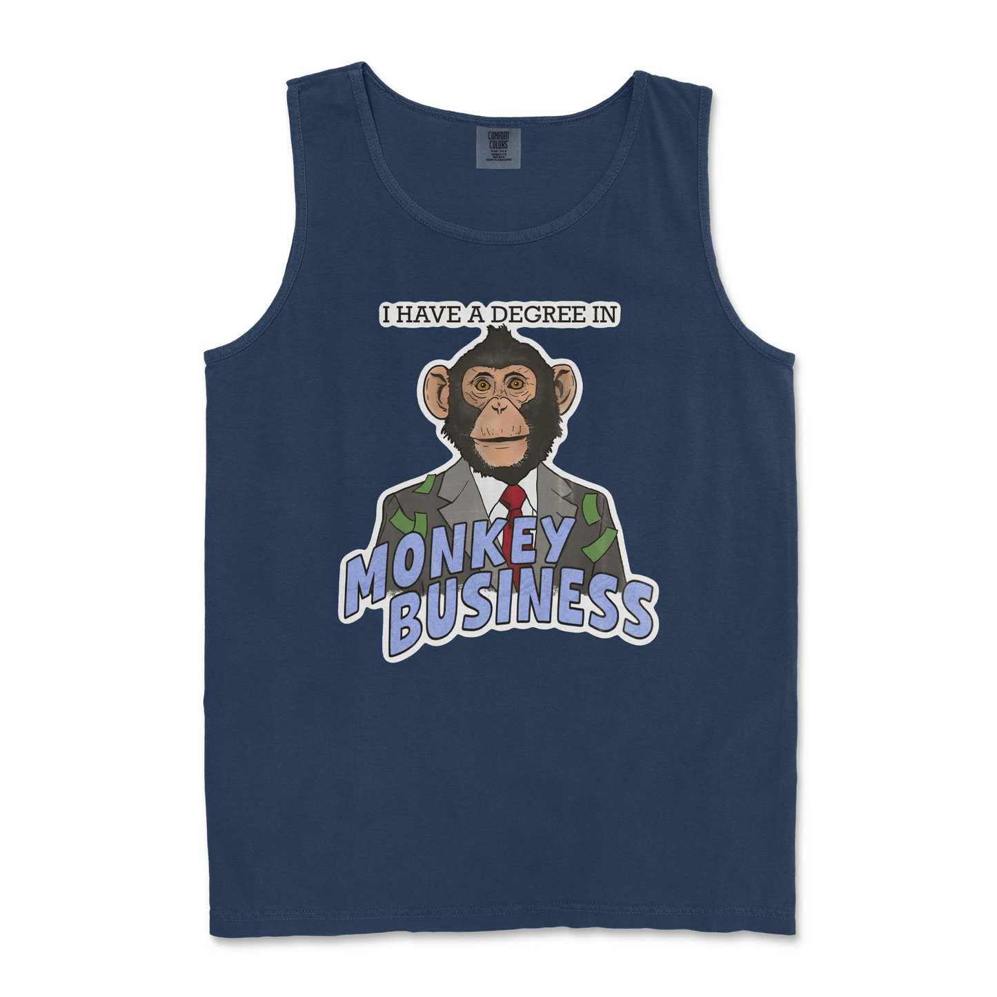 Comfort Colors Tank Top Monkey Business in True Navy