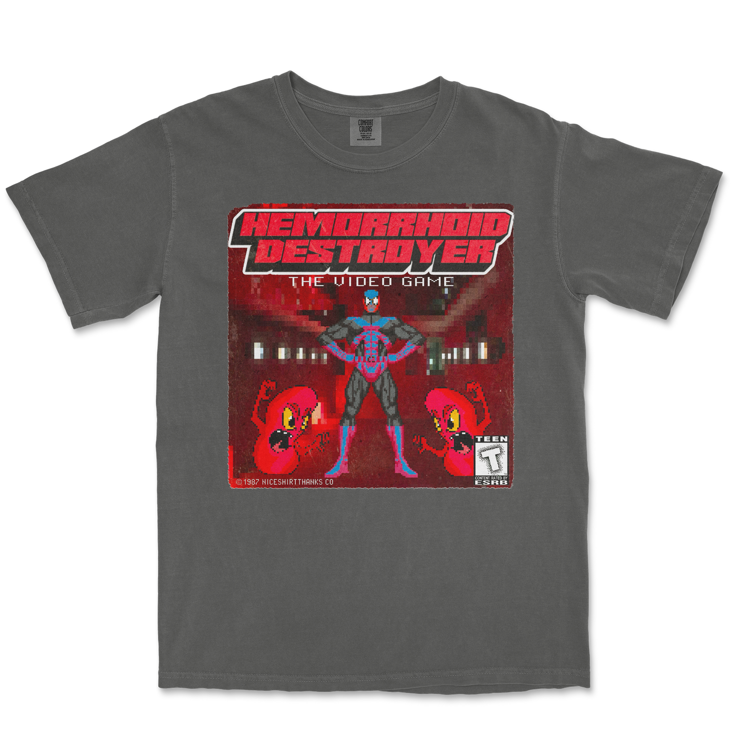 Comfort Colors T-Shirt Hemorrhoid Destroyer in Pepper