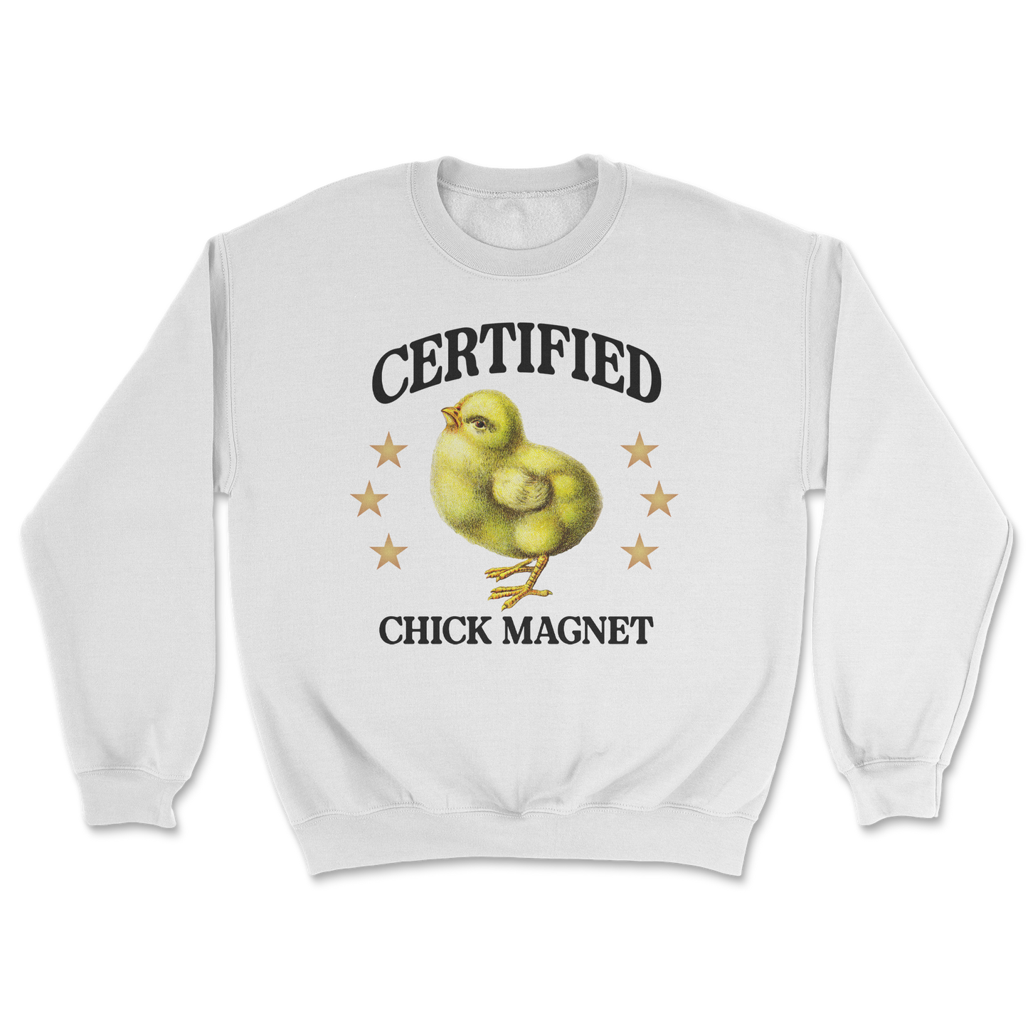 Heavy Blend Crew Neck Chick Magnet in White