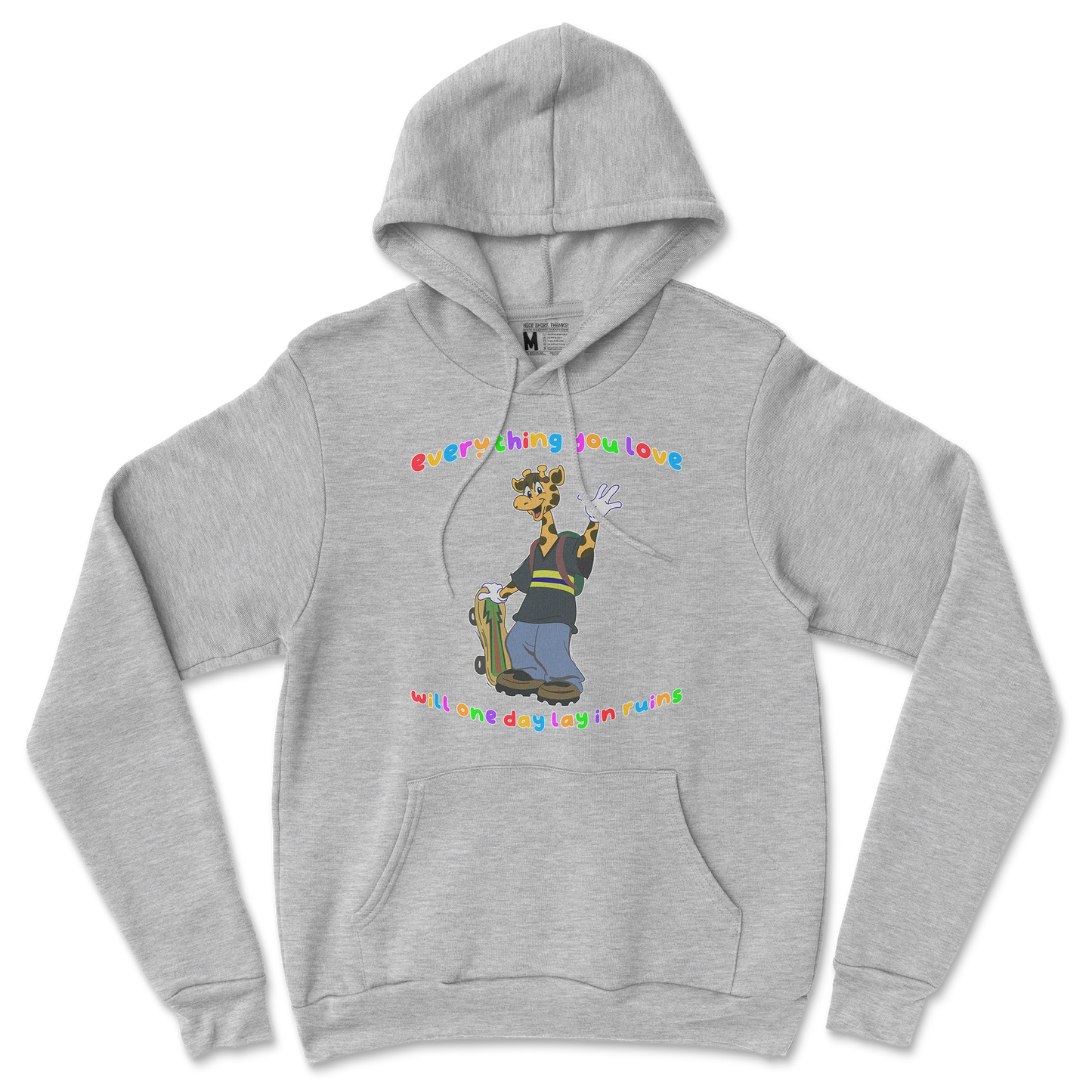 Gildan SoftStyle Hoodie Jerry the Giraffe in Sports Grey