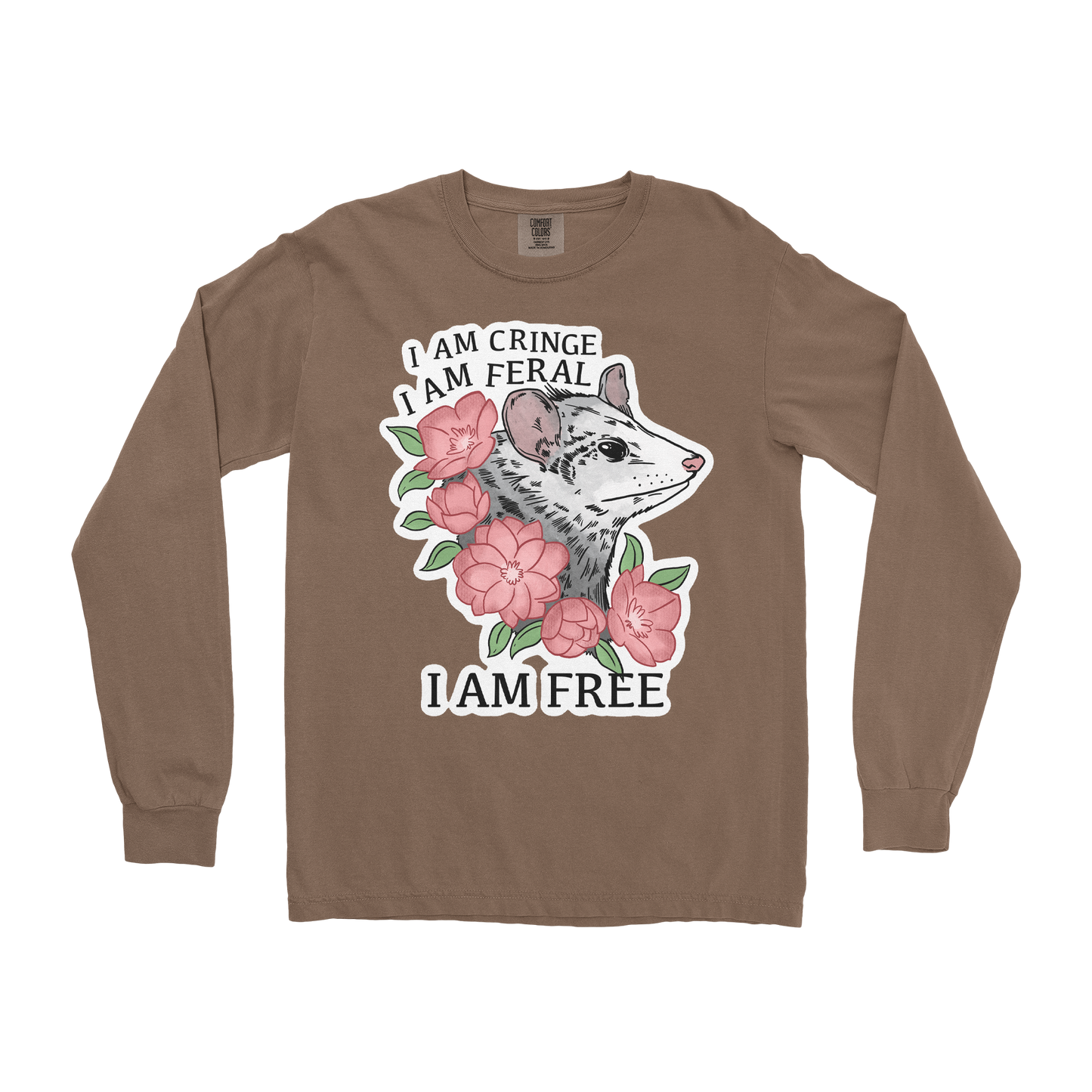 Comfort Colors Long Sleeve I Am Cringe in Espresso