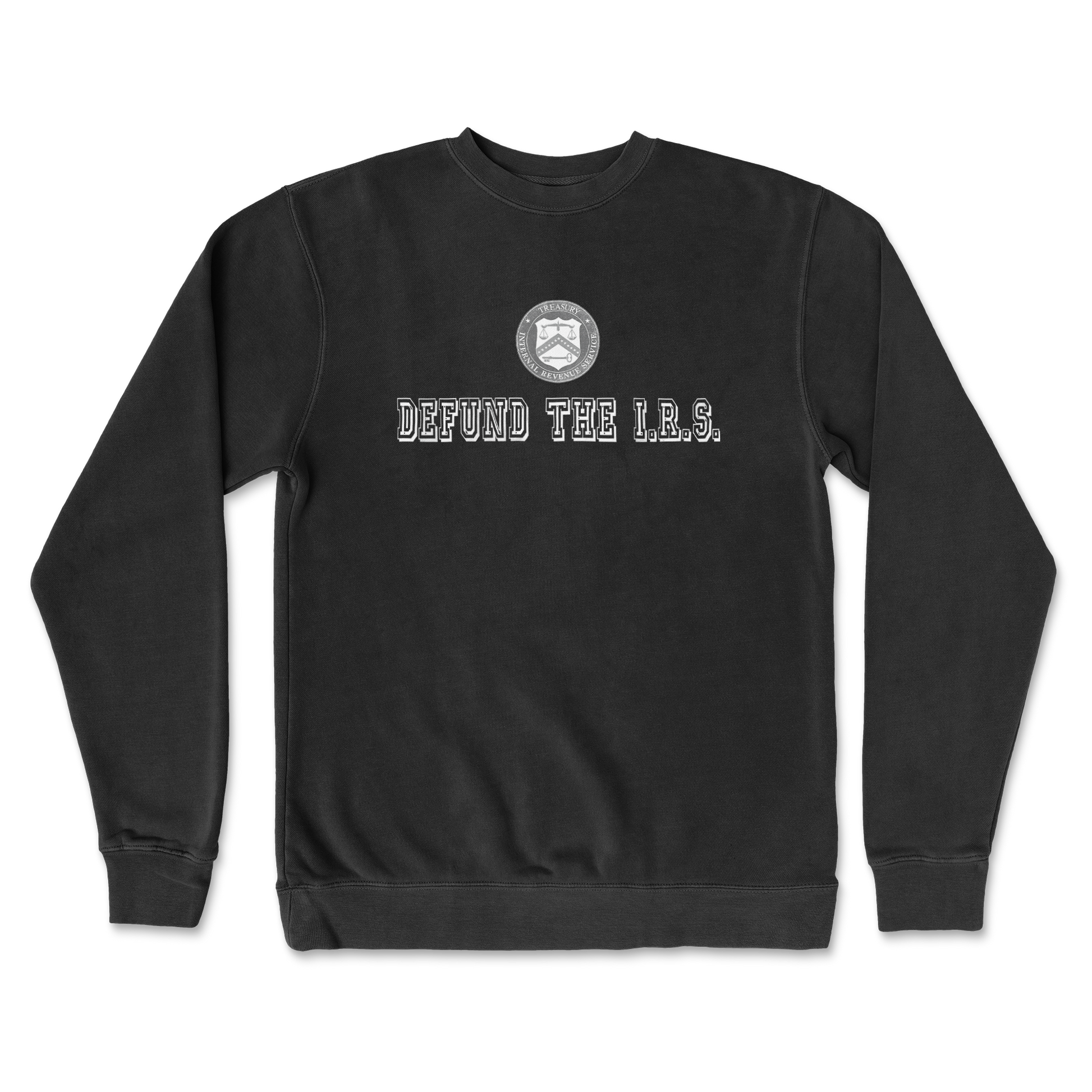 Independent Clothing Co. Crew Neck Defund The I.R.S. in Black