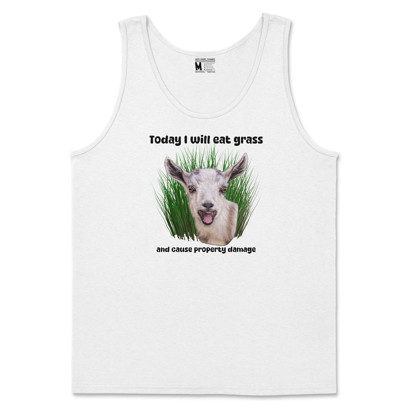 Gildan SoftStyle Tank Top Crazy Goat in White