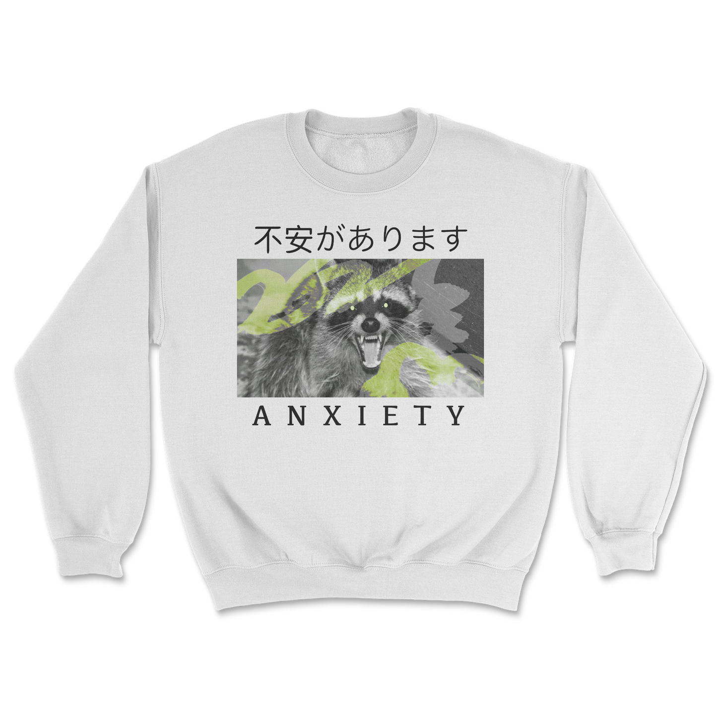 Heavy Blend Crew Neck Anxiety in White