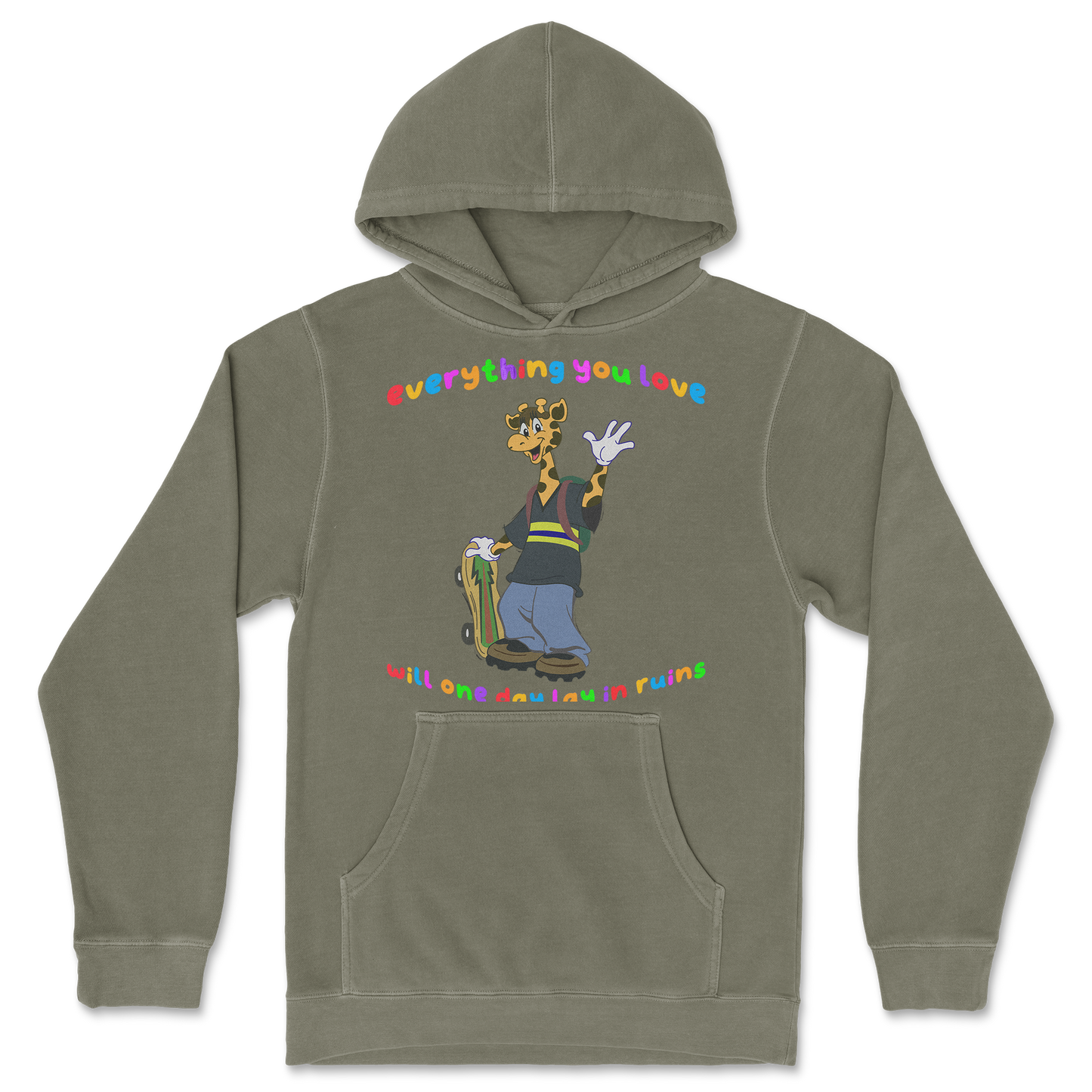 Independent Clothing Co. Hoodie Jerry the Giraffe in Olive