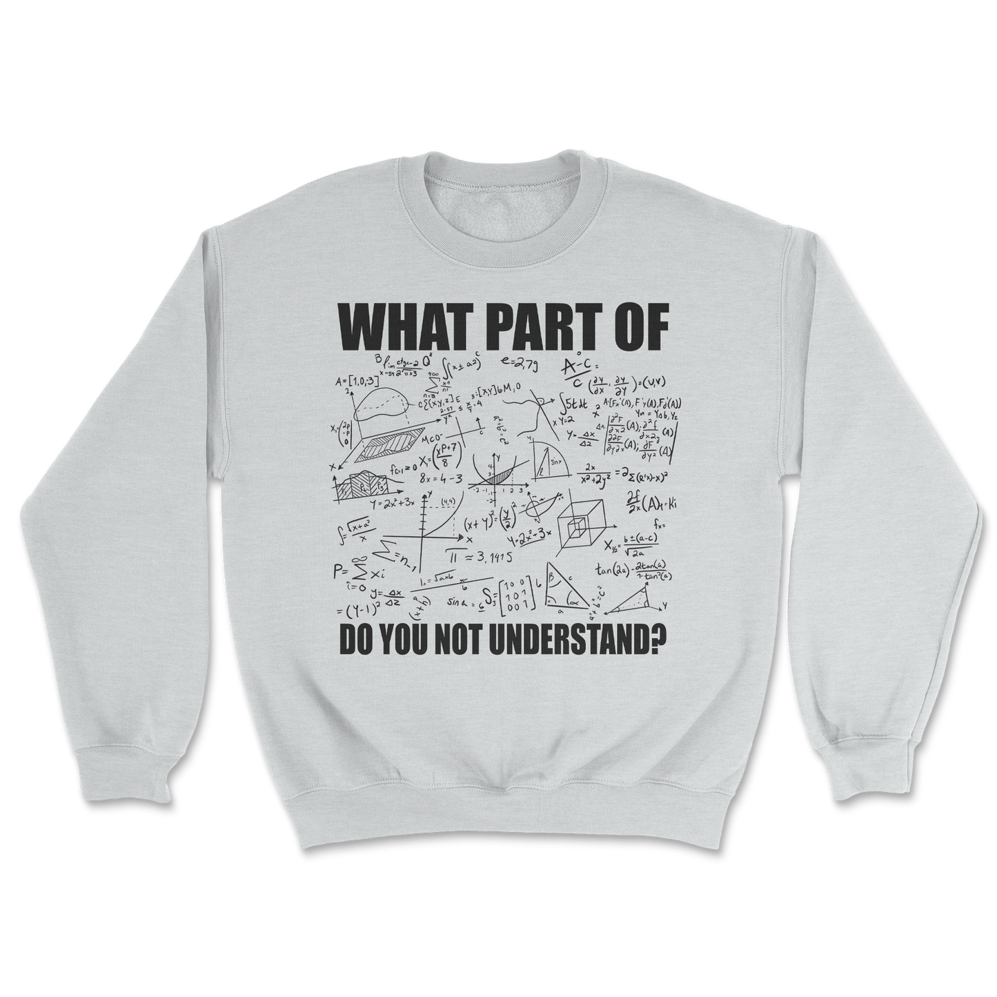 The Nice Shirt Crew Neck Math Problem in Sports-Grey