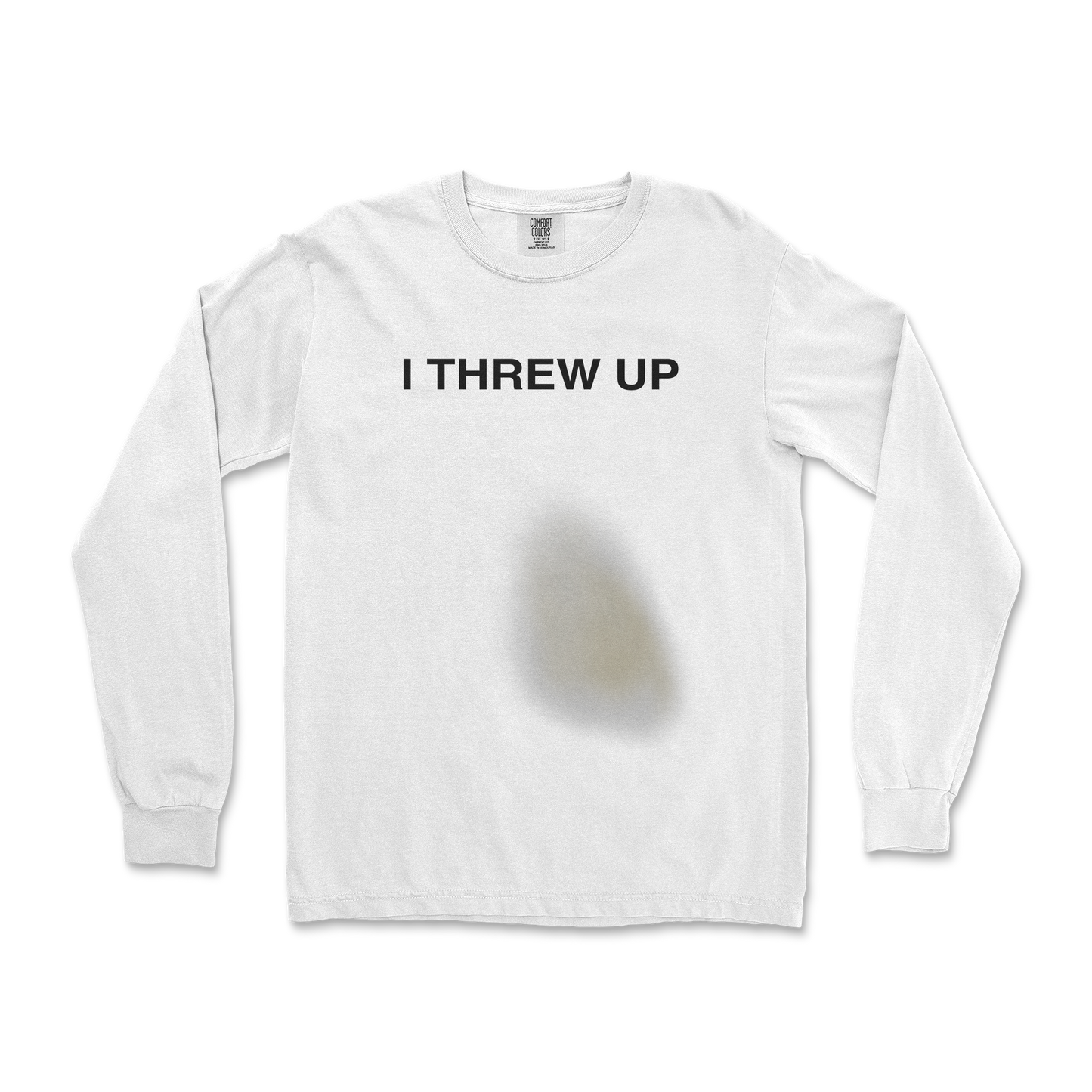 Comfort Colors Long Sleeve Mom I Threw Up in White