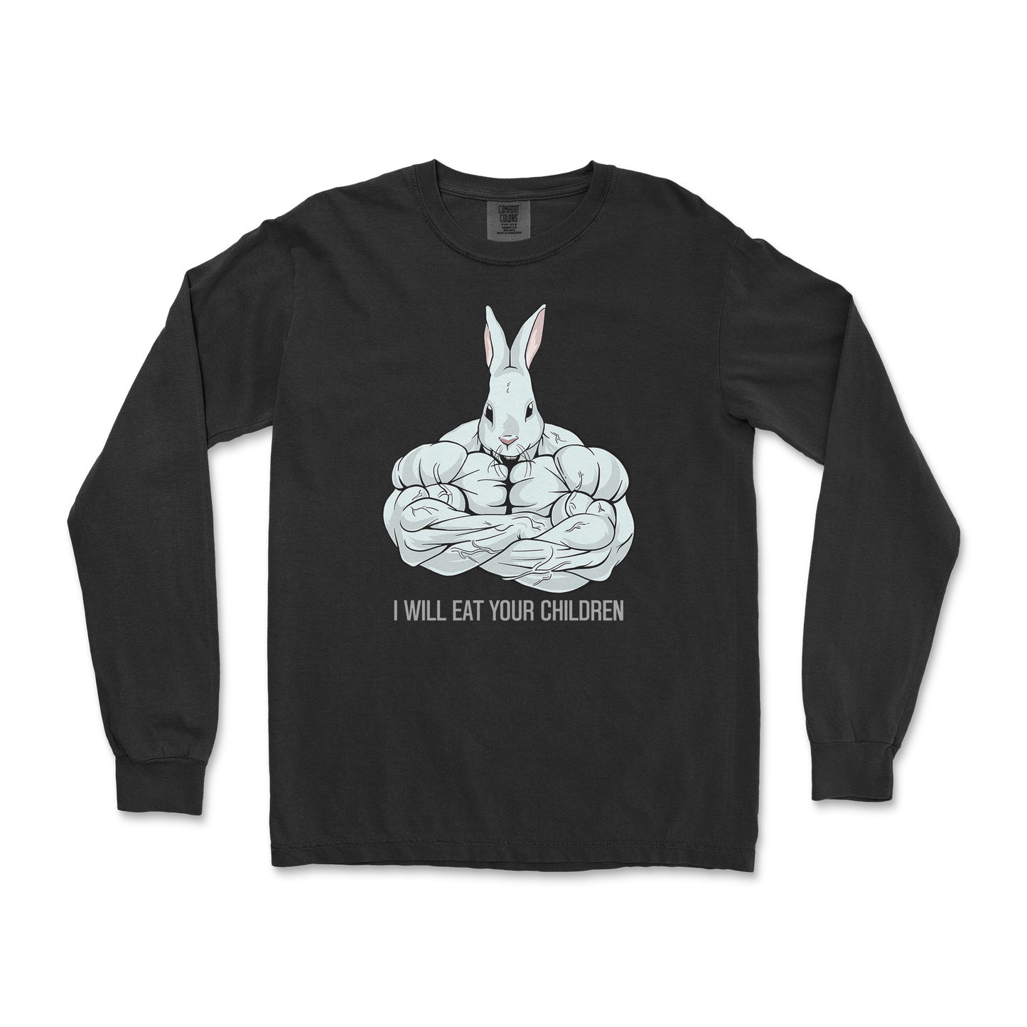 Comfort Colors Long Sleeve Scary Rabbit in Black