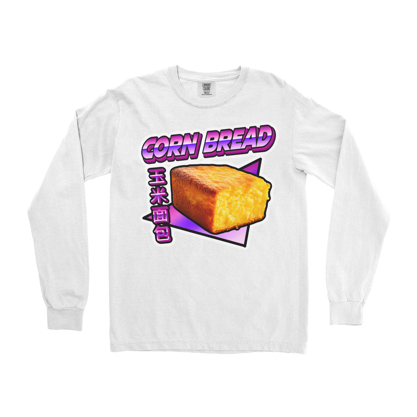 Comfort Colors Long Sleeve Corn Bread in White