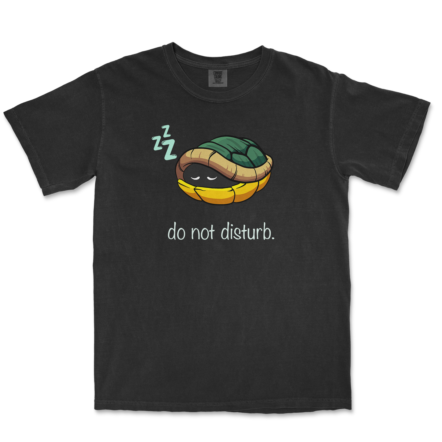 Comfort Colors T-Shirt Sleepin Turtle in Black