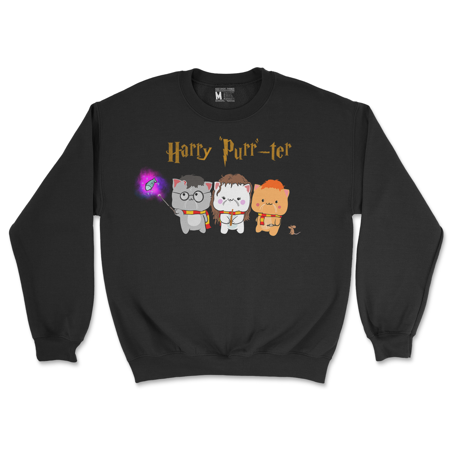 Gildan SoftStyle Crew Neck Harry Purrter in Black