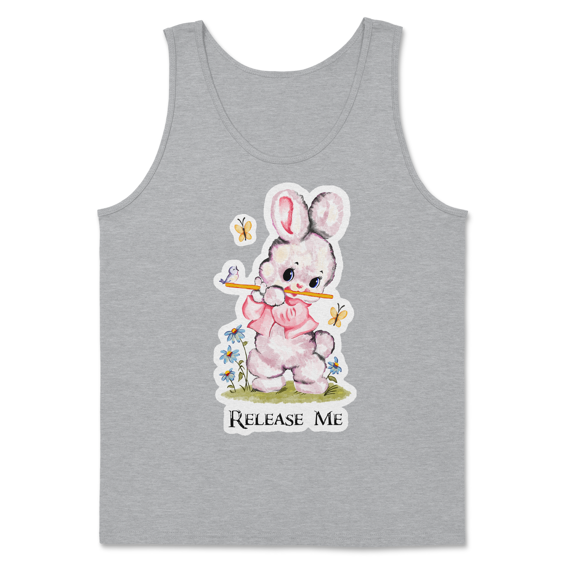 Heavy Blend Tank Top Cute Bunny in Sports Grey