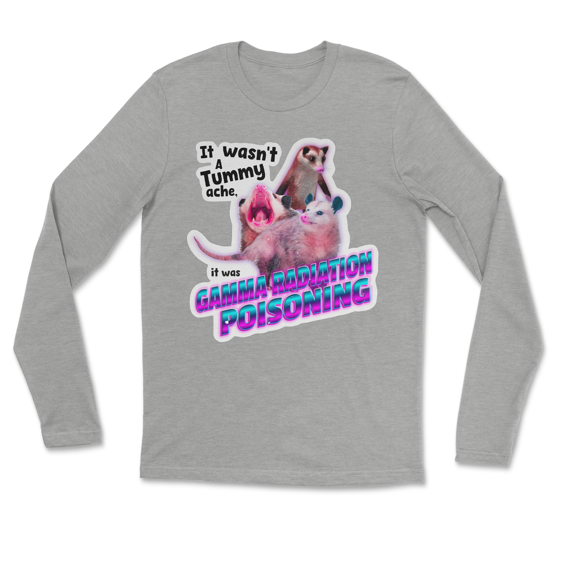 The Nice Shirt Long Sleeve Possum Radiation  in Grey-Heather