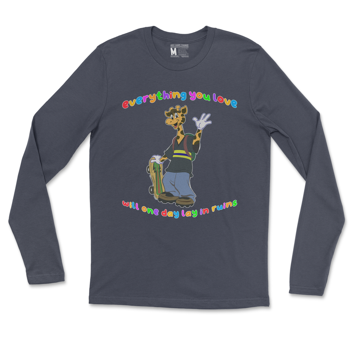 Gildan SoftStyle Long Sleeve Jerry the Giraffe in Navy
