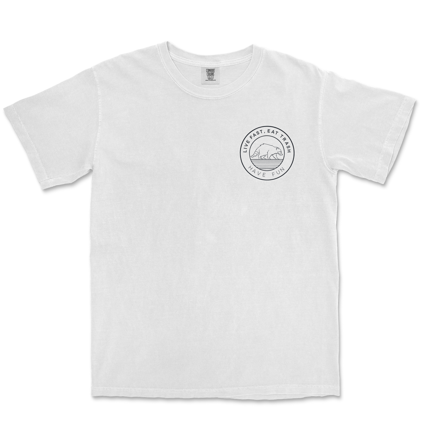 Comfort Colors T-Shirt Raccoon Logo in White