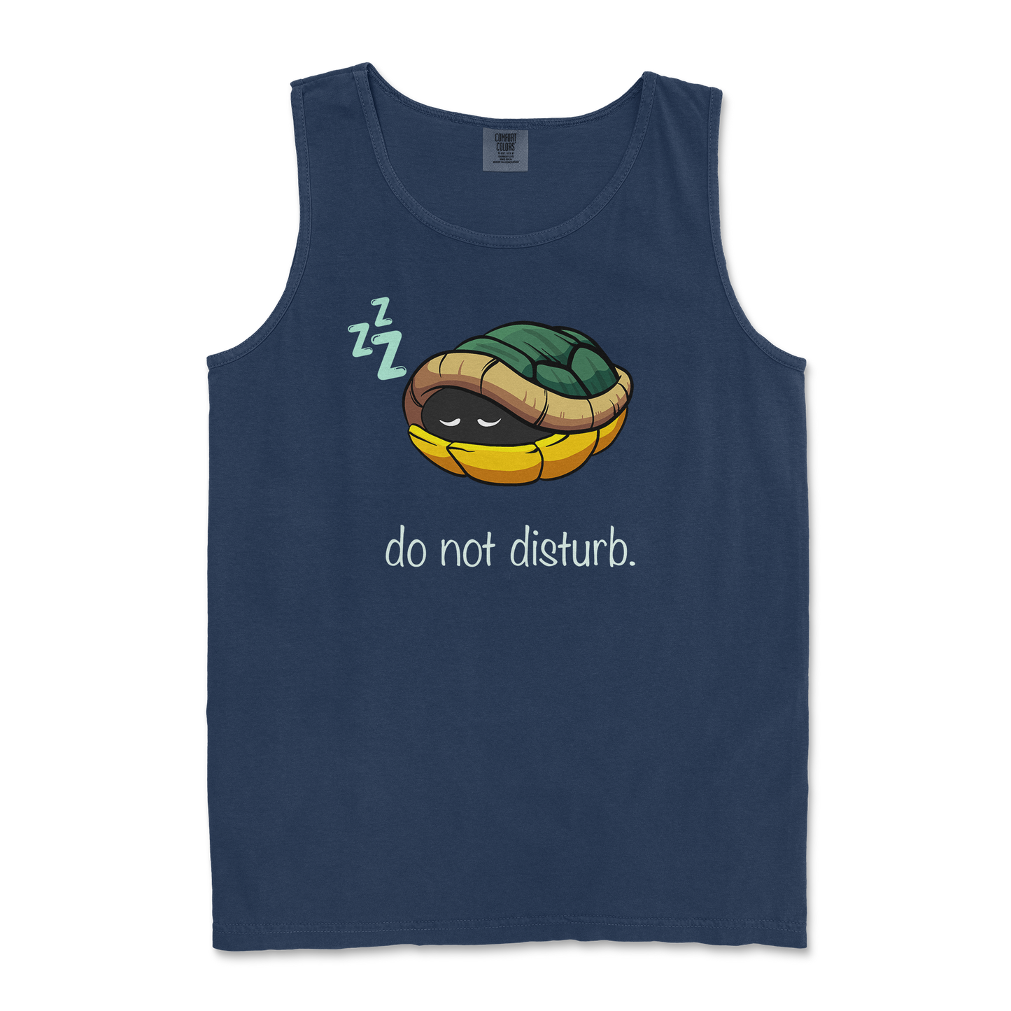 Comfort Colors Tank Top Sleepin Turtle in TrueNavy