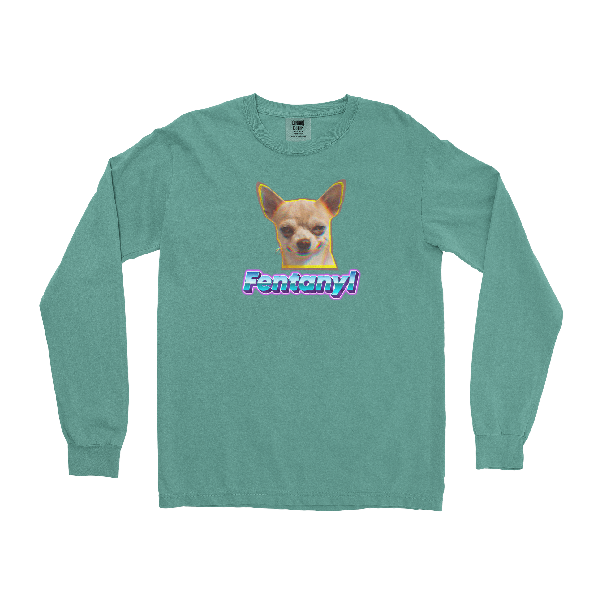 Comfort Colors Long Sleeve Fent in Light-Green