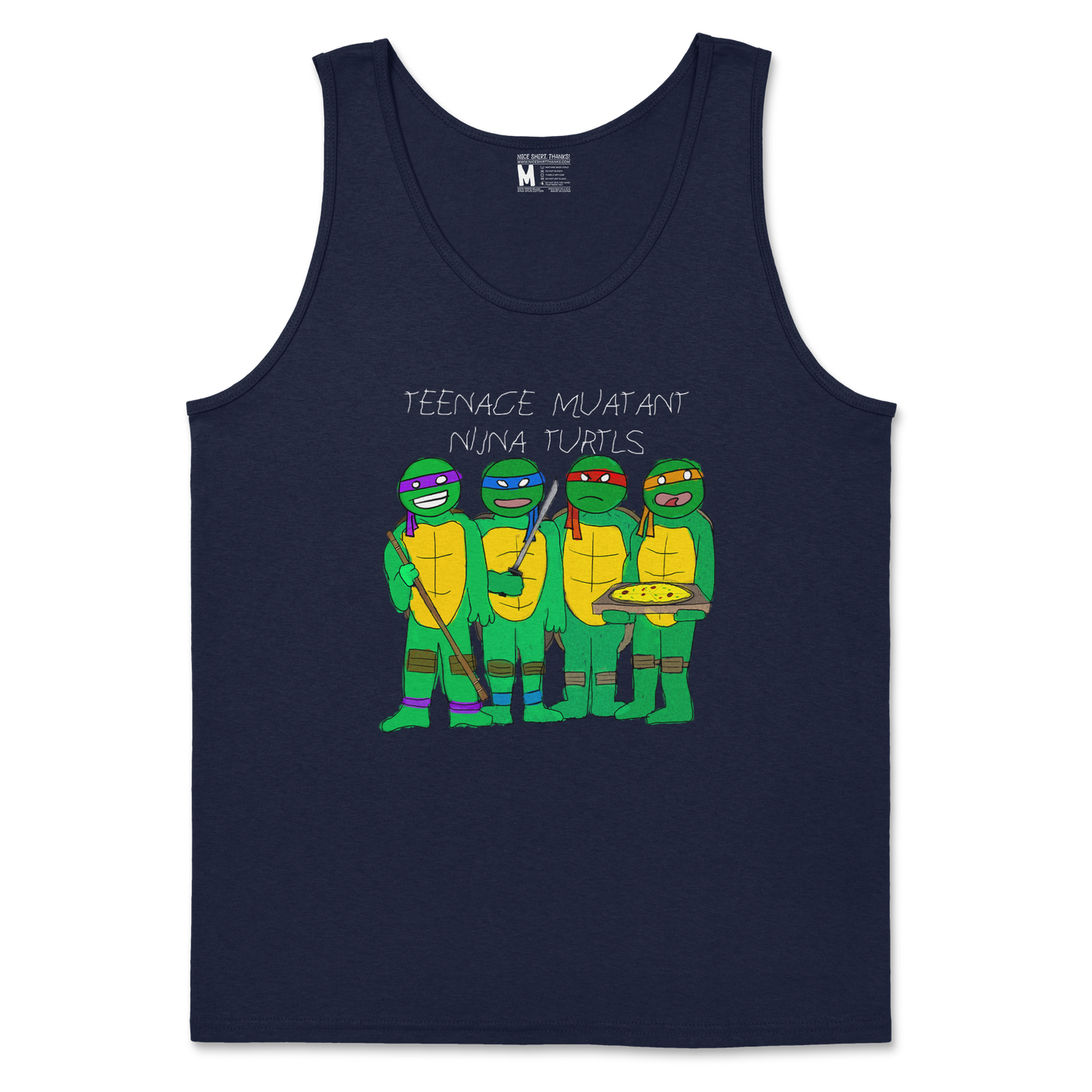 Gildan SoftStyle Tank Top Ninja Turtles in Navy