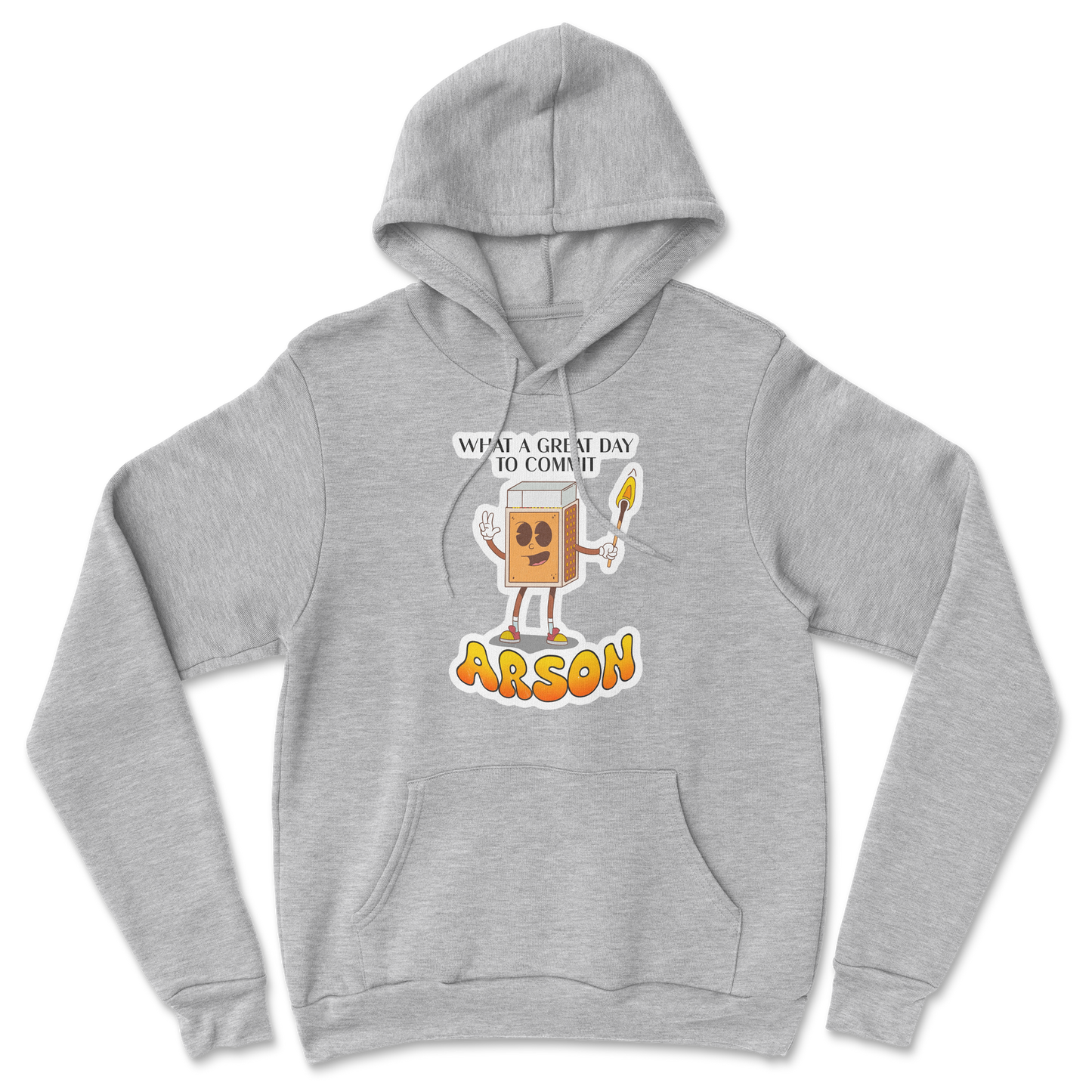 Heavy Blend Hoodie Commit Arson in Grey Heather