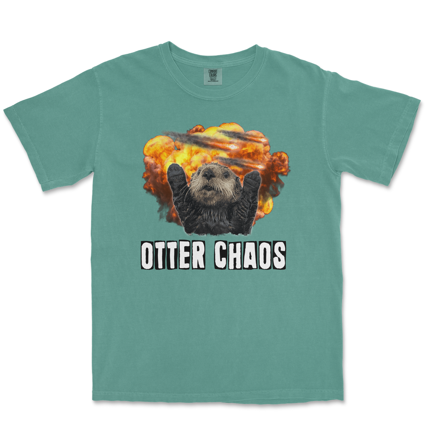 Comfort Colors T-Shirt Otter Chaos in LightGreen