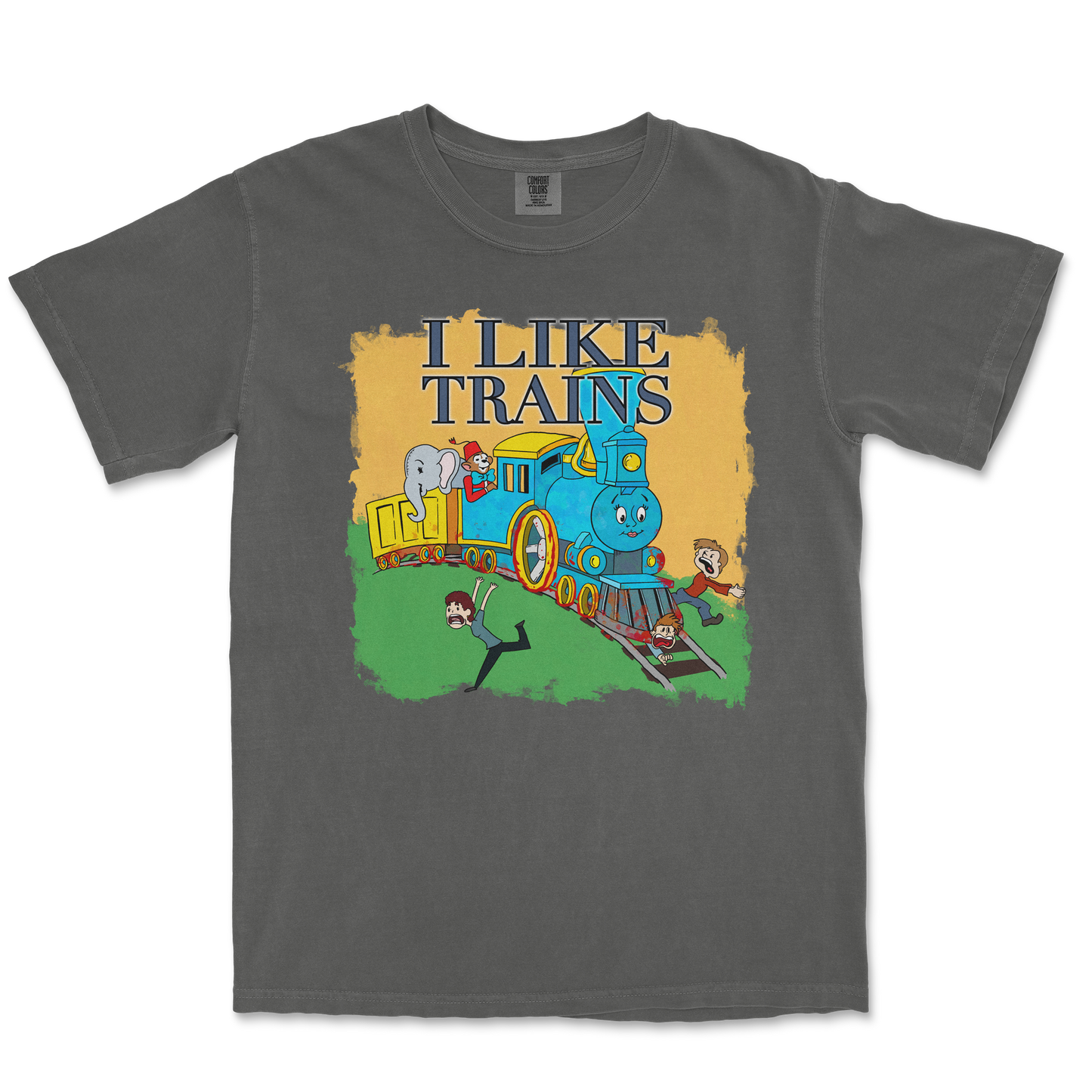Comfort Colors T-Shirt I Like Trains in Pepper