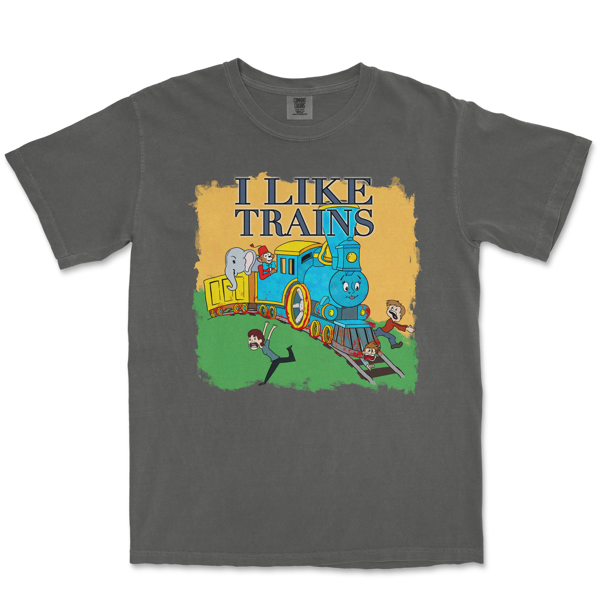 Comfort Colors T-Shirt I Like Trains in Pepper