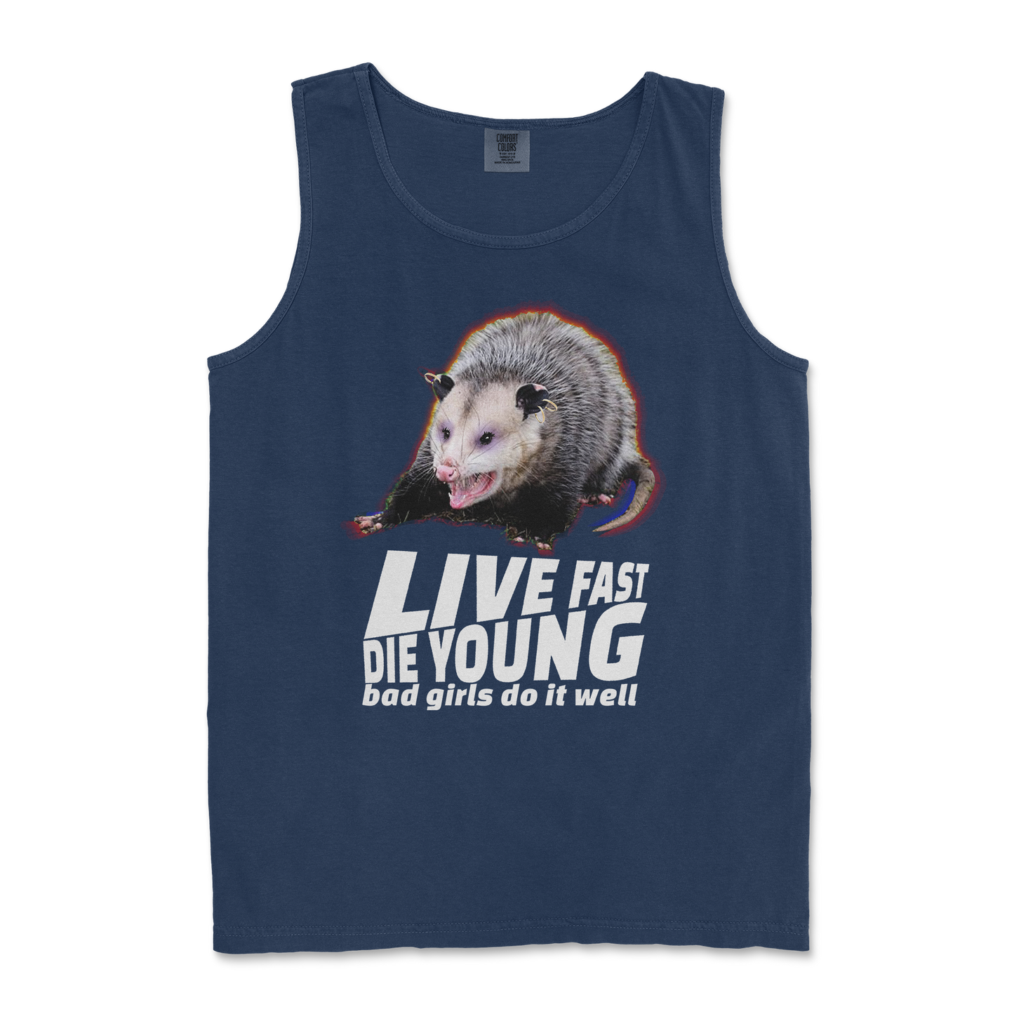 Comfort Colors Tank Top Live Fast Die Young in TrueNavy
