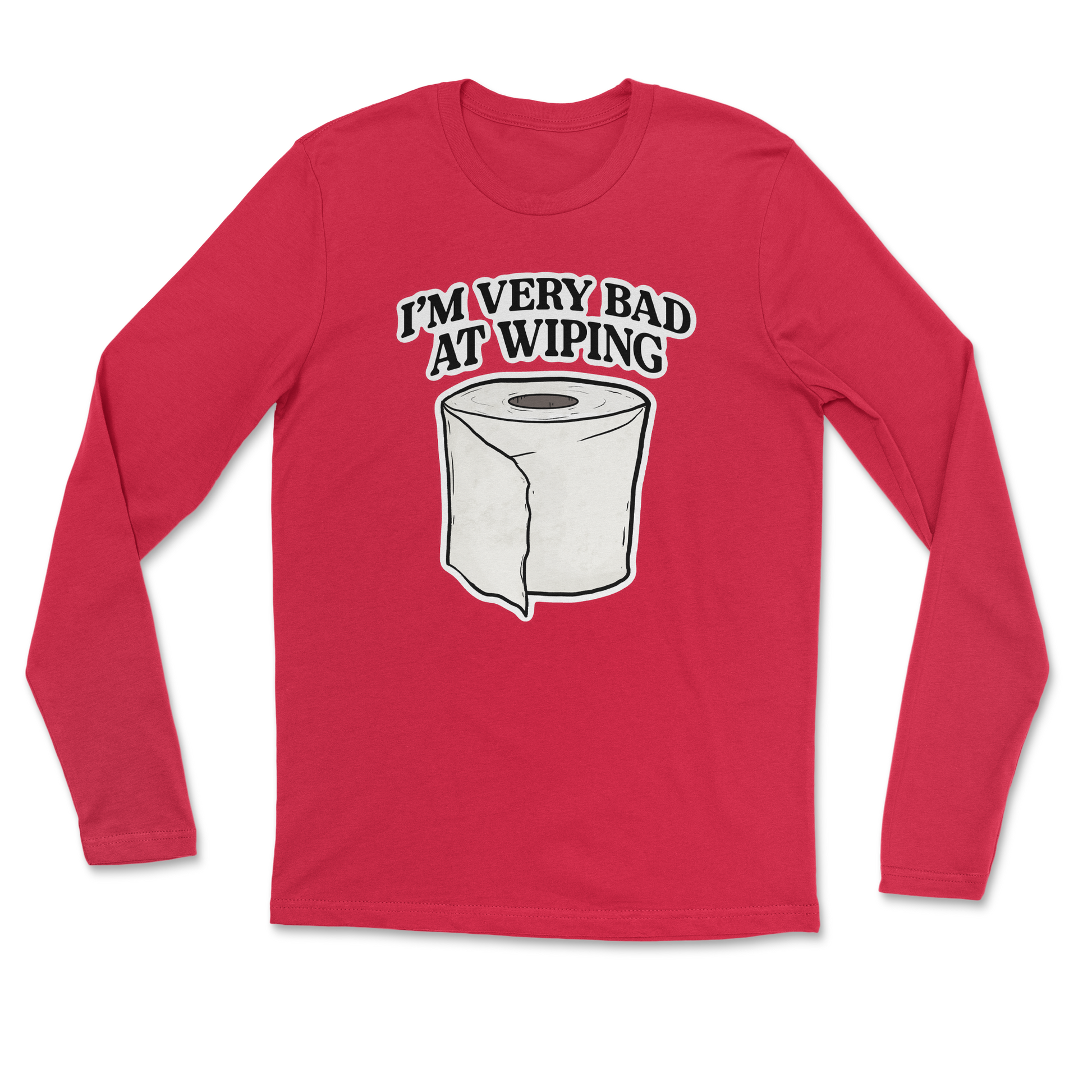Heavy Blend Long Sleeve Bad Wiper in Red