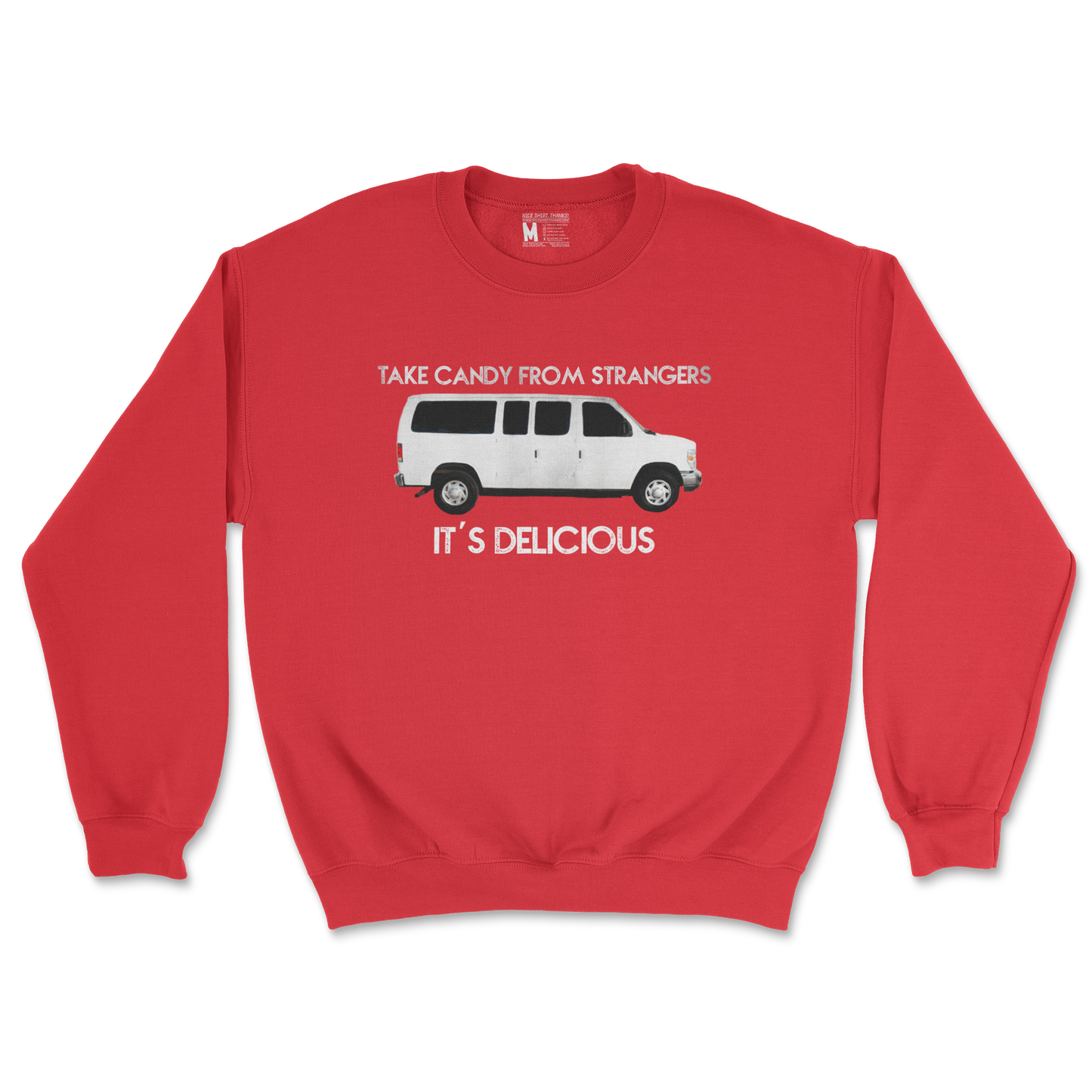 Gildan SoftStyle Crew Neck Stranger Danger in Red