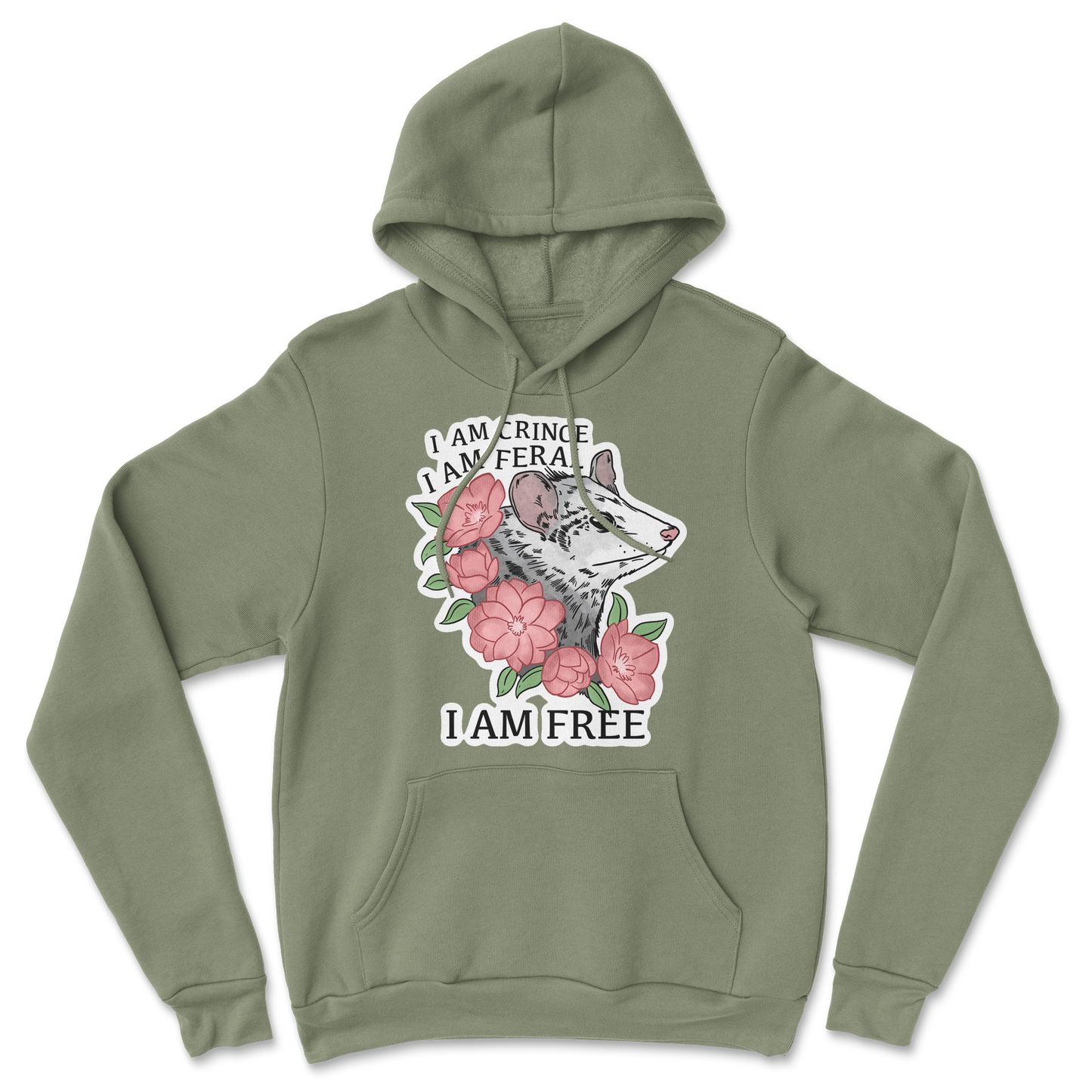 The Nice Shirt Hoodie I Am Cringe in Military-Green