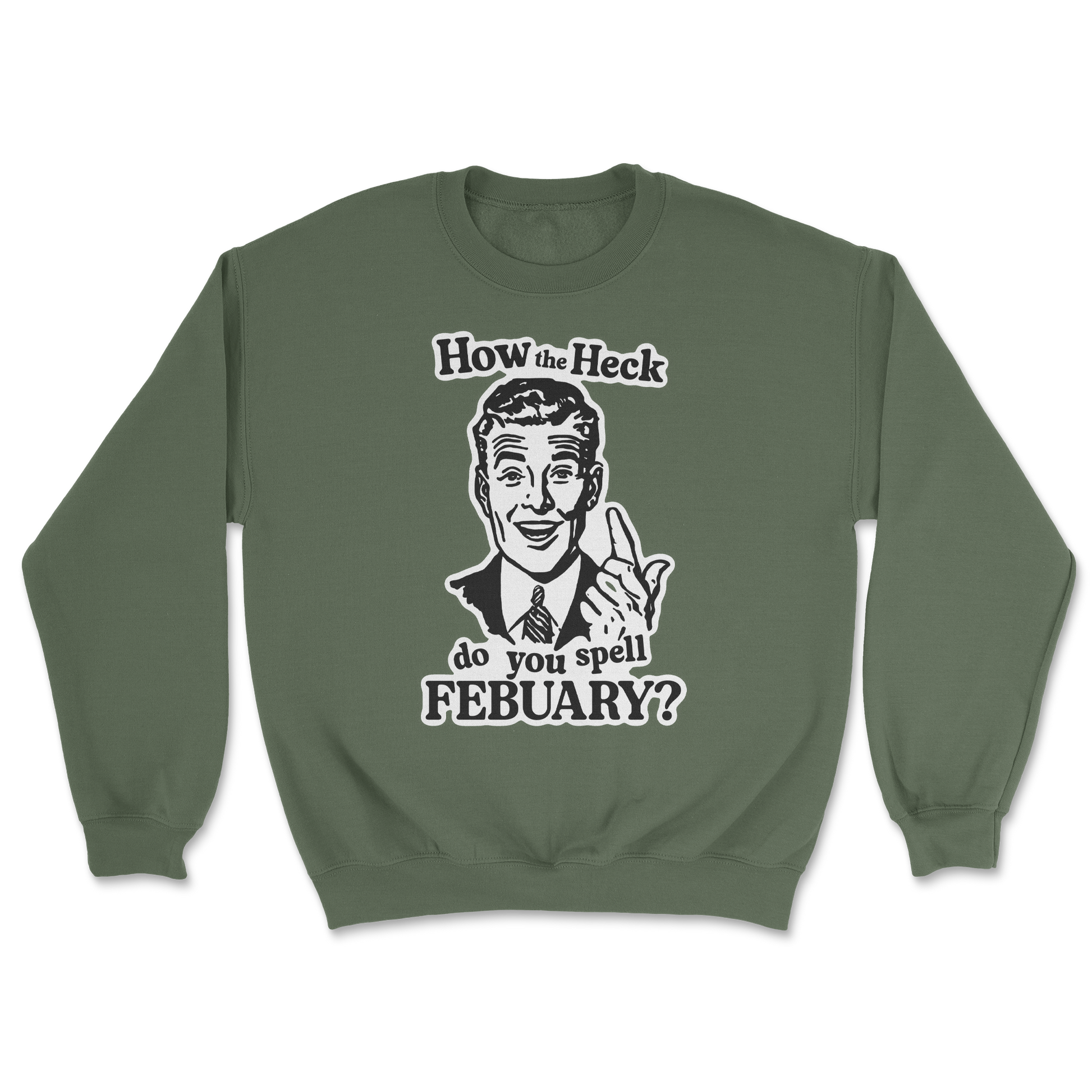 Heavy Blend Crew Neck February in Military Green