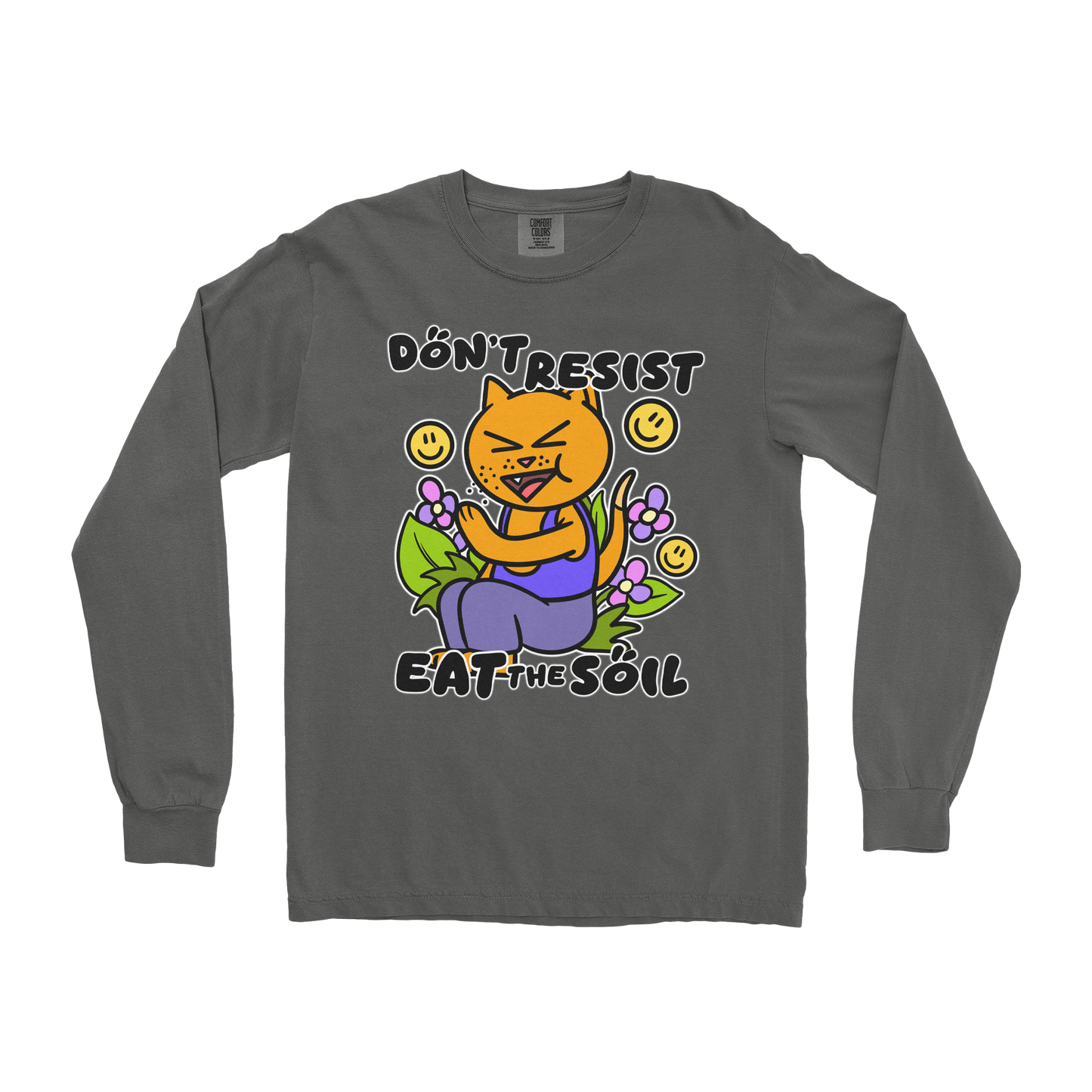 Comfort Colors Long Sleeve Eat The Soil in Pepper