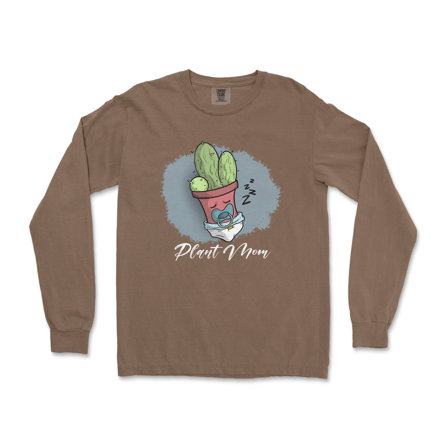 Comfort Colors Long Sleeve Plant Mom 2 in Espresso