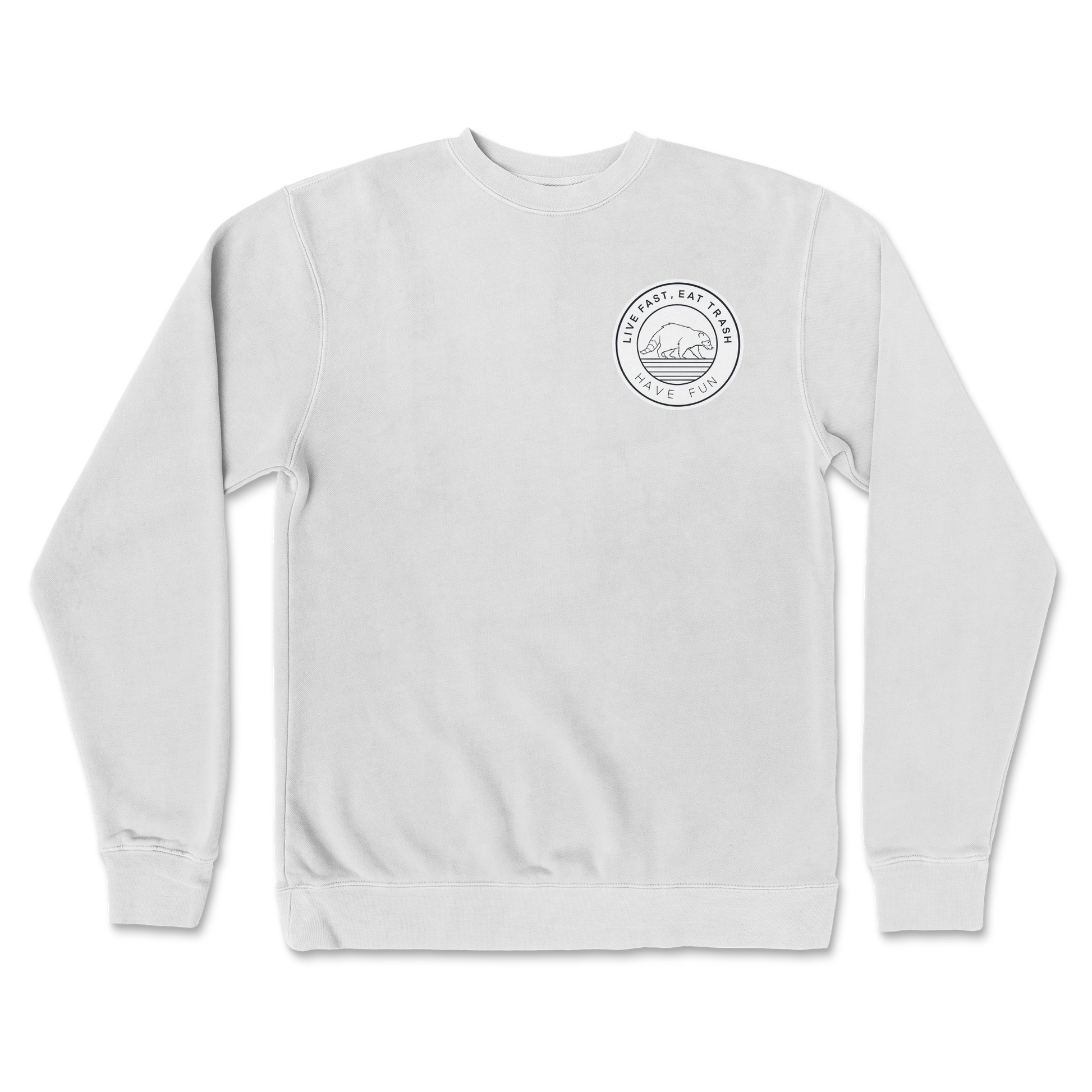 Independent Clothing Co. Crew Neck Raccoon Logo  in White