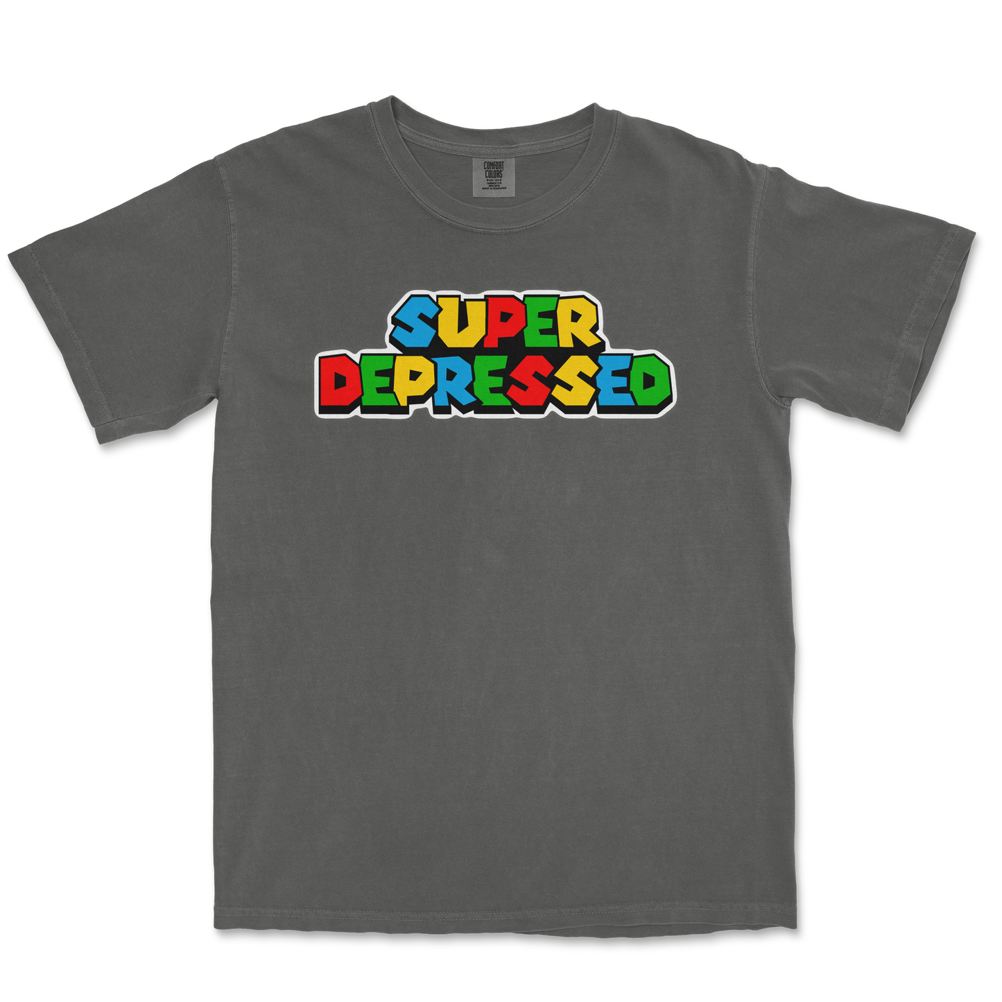 Comfort Colors T-Shirt Super Depressed in Pepper