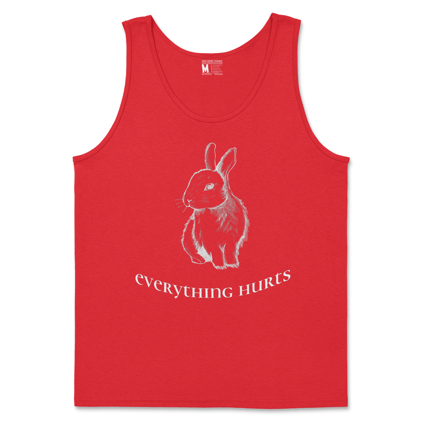 Gildan SoftStyle Tank Top Everything Hurts in Red