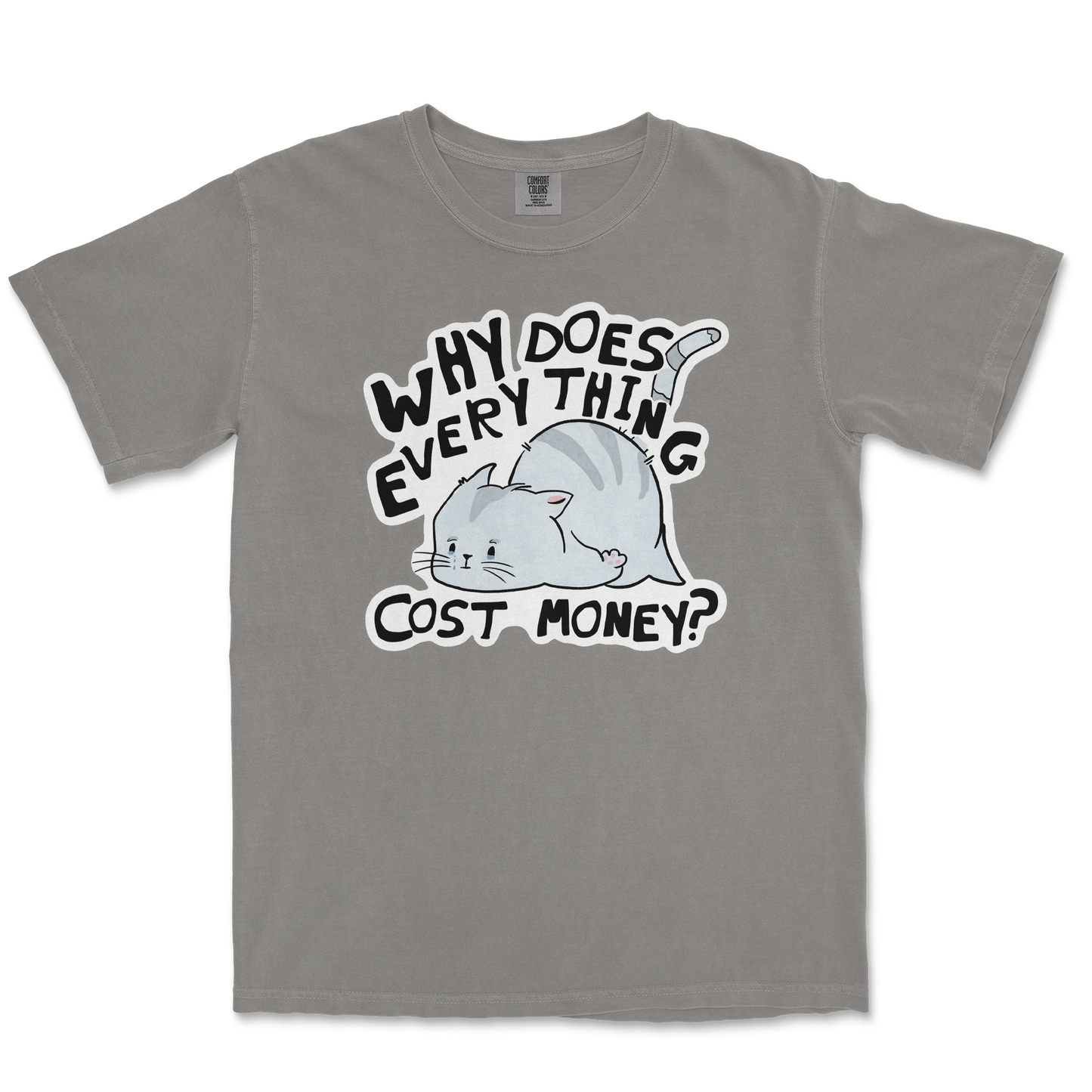 Comfort Colors T-Shirt Broke Cat in Grey