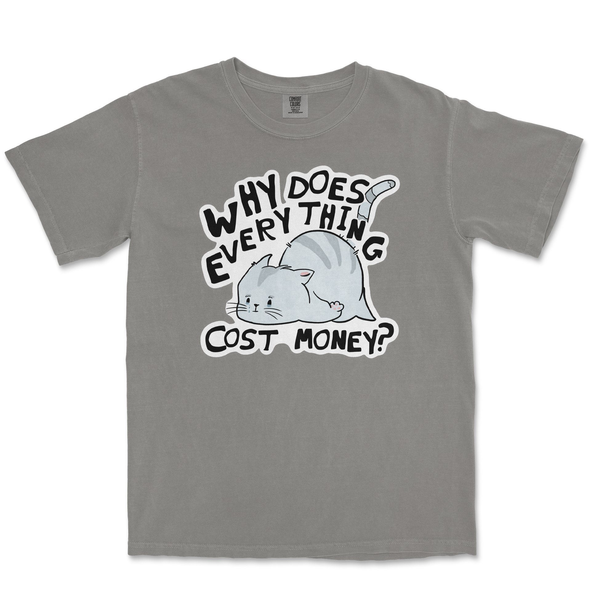Comfort Colors T-Shirt Broke Cat in Grey