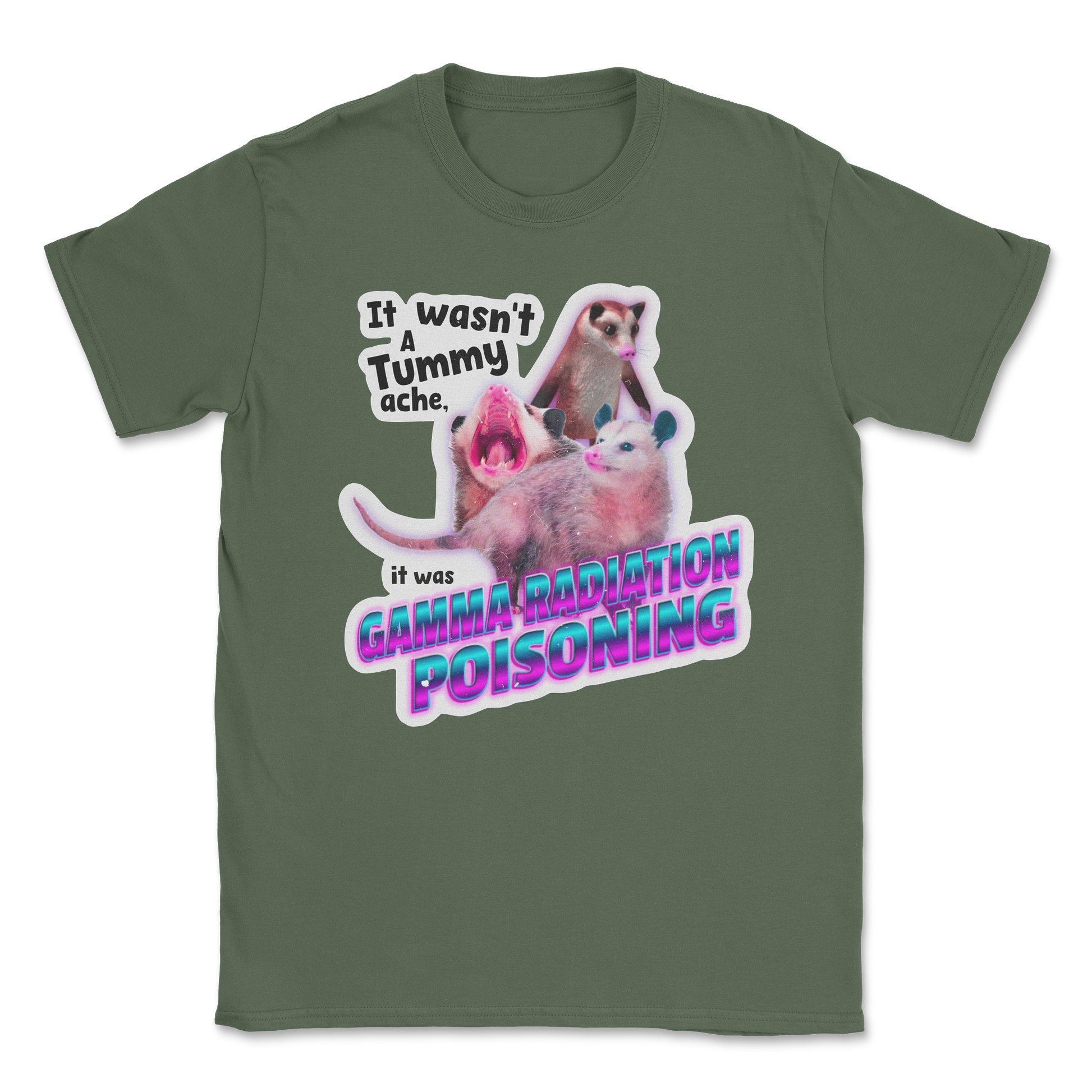 The Nice Shirt T-Shirt Possum Radiation  in Military-Green