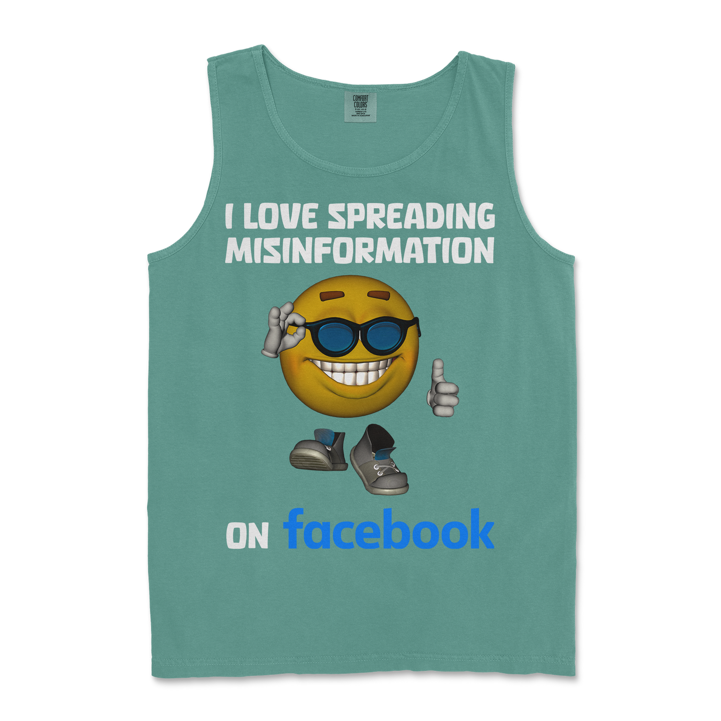 Comfort Colors Tank Top Spreadin Misinformation in LightGreen