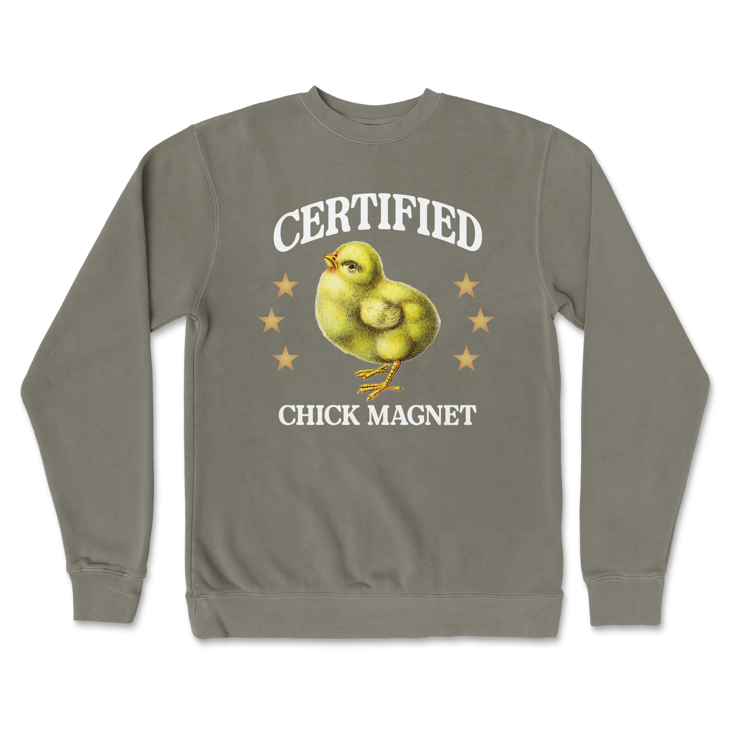 Independent Clothing Co. Crew Neck Chick Magnet in Army