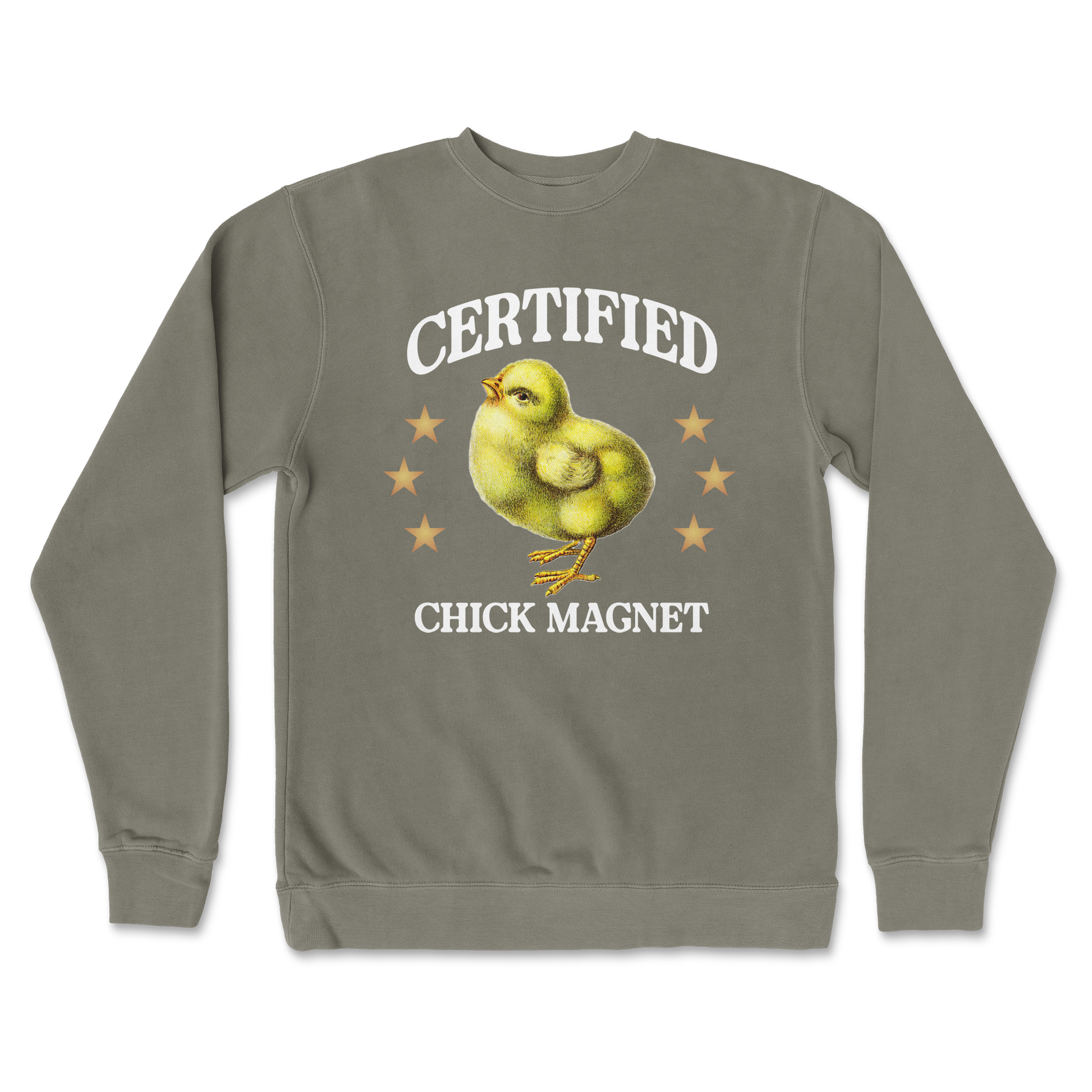 Independent Clothing Co. Crew Neck Chick Magnet in Army