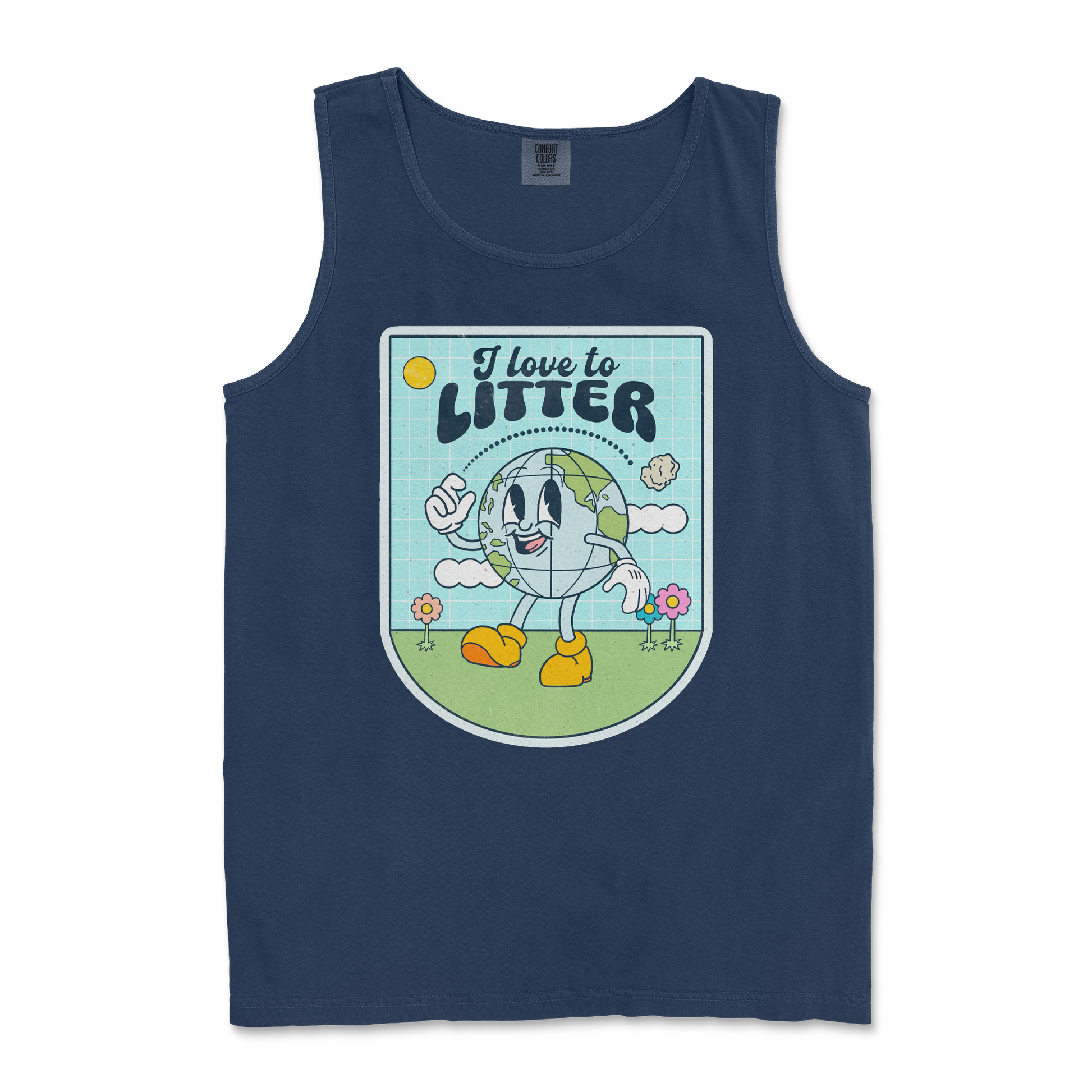 Comfort Colors Tank Top Earth Day in True Navy
