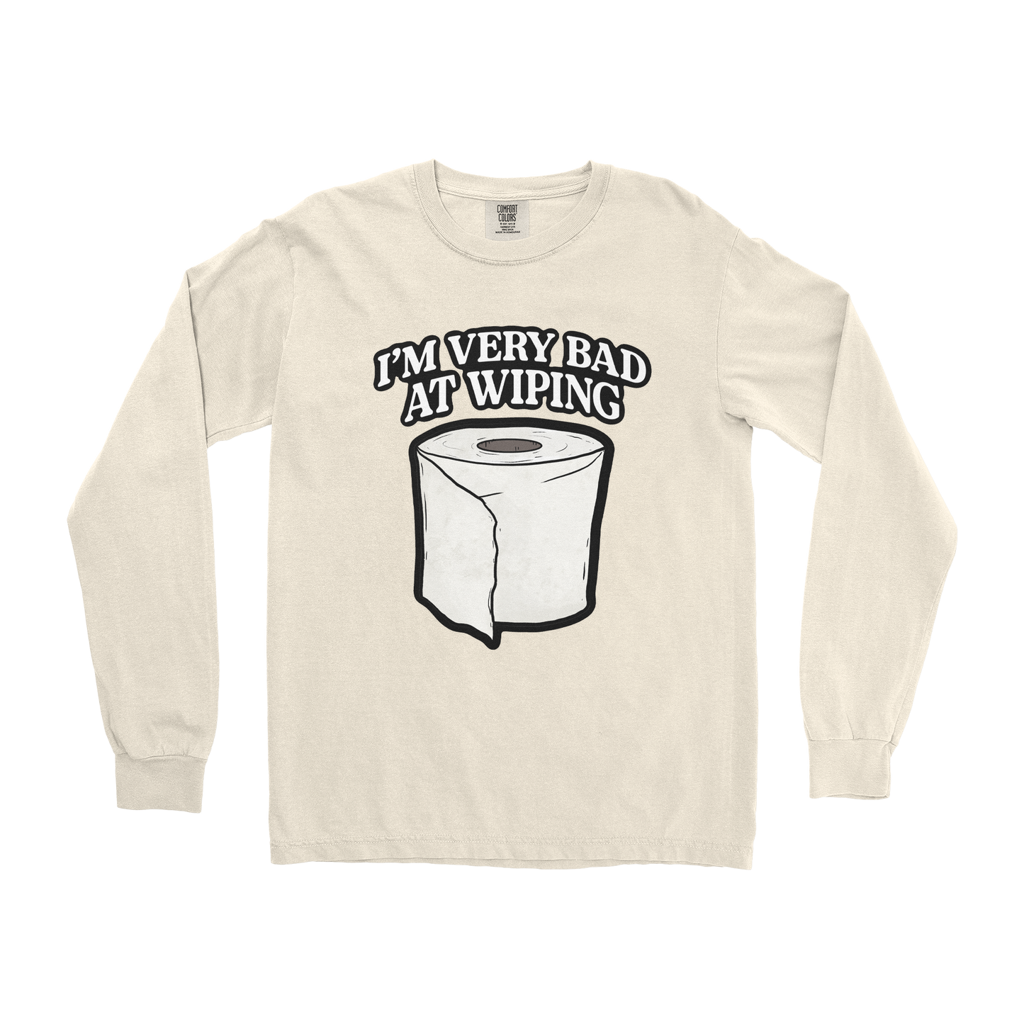 Comfort Colors Long Sleeve Bad Wiper in Ivory