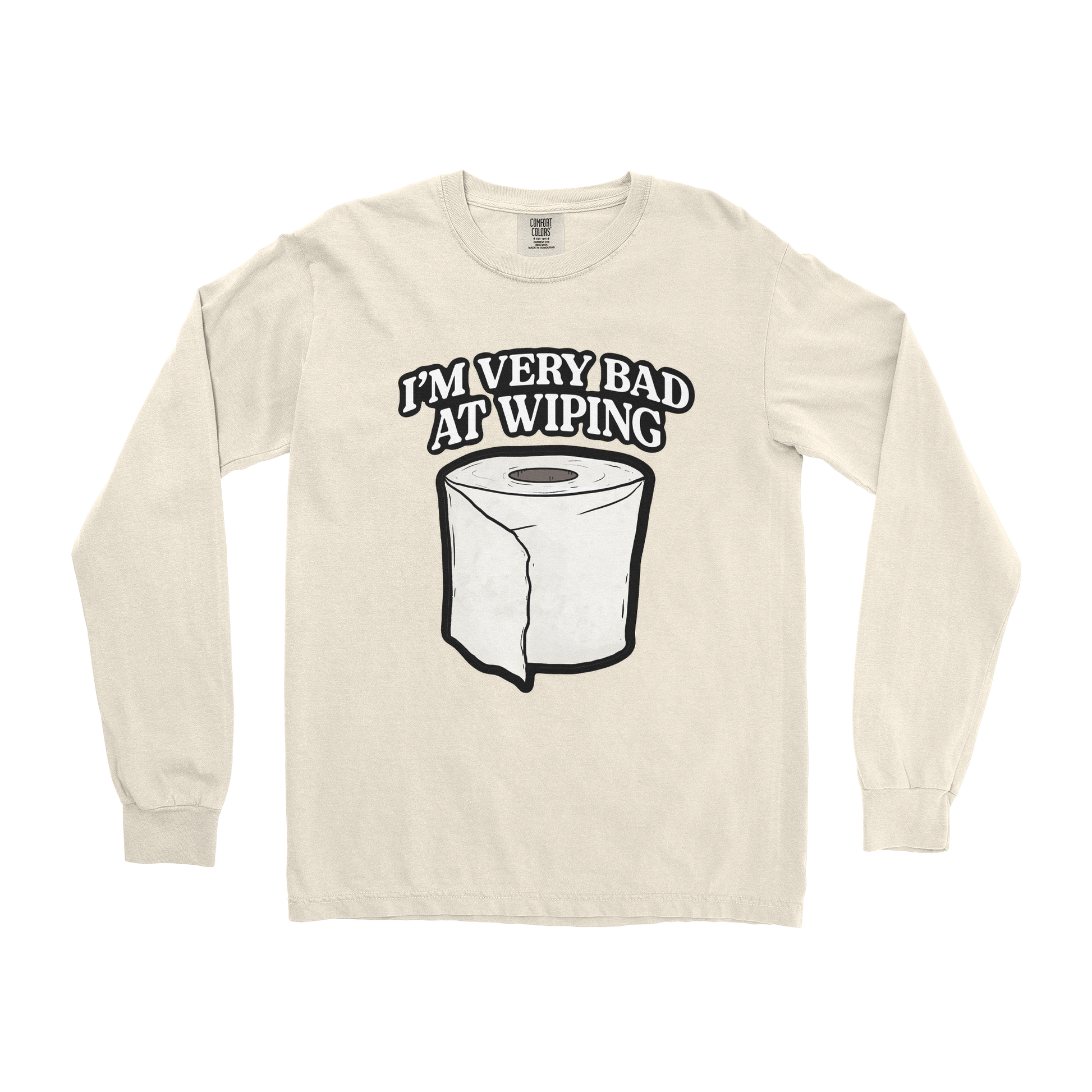 Comfort Colors Long Sleeve Bad Wiper in Ivory