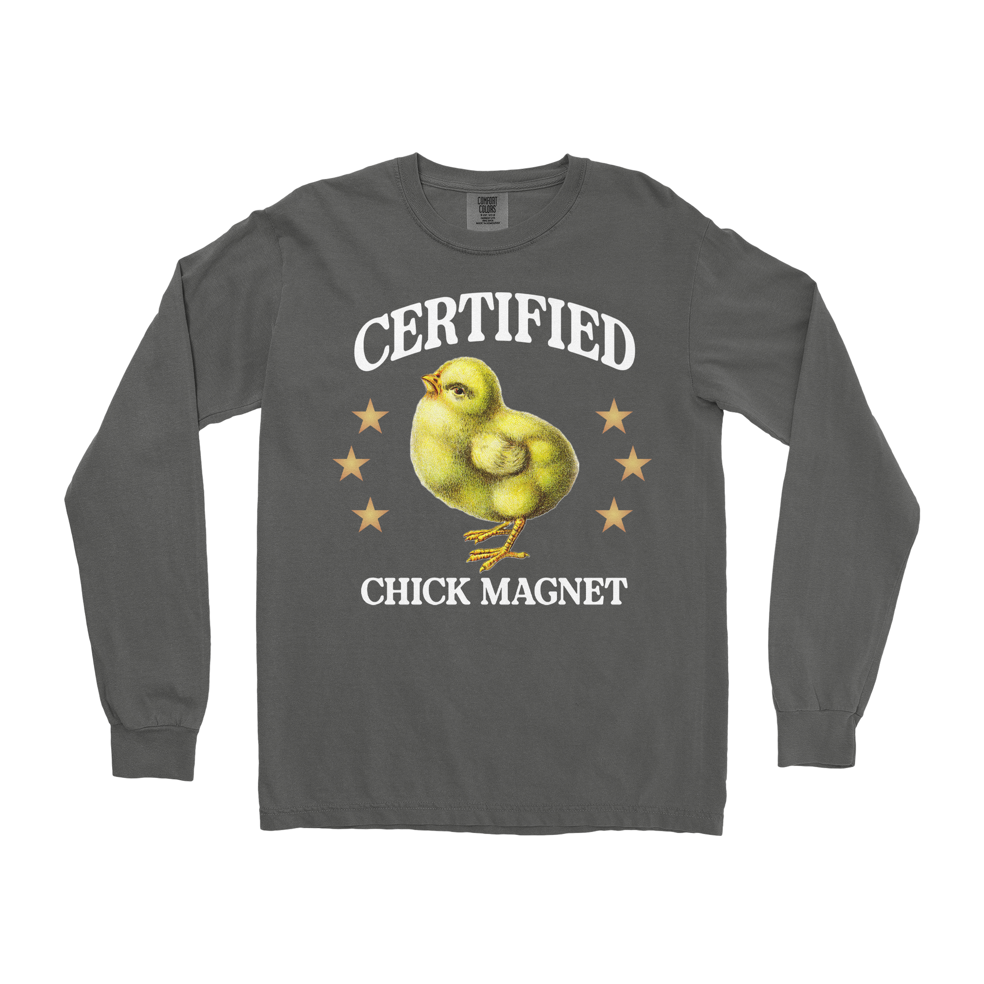 Comfort Colors Long Sleeve Chick Magnet in Pepper