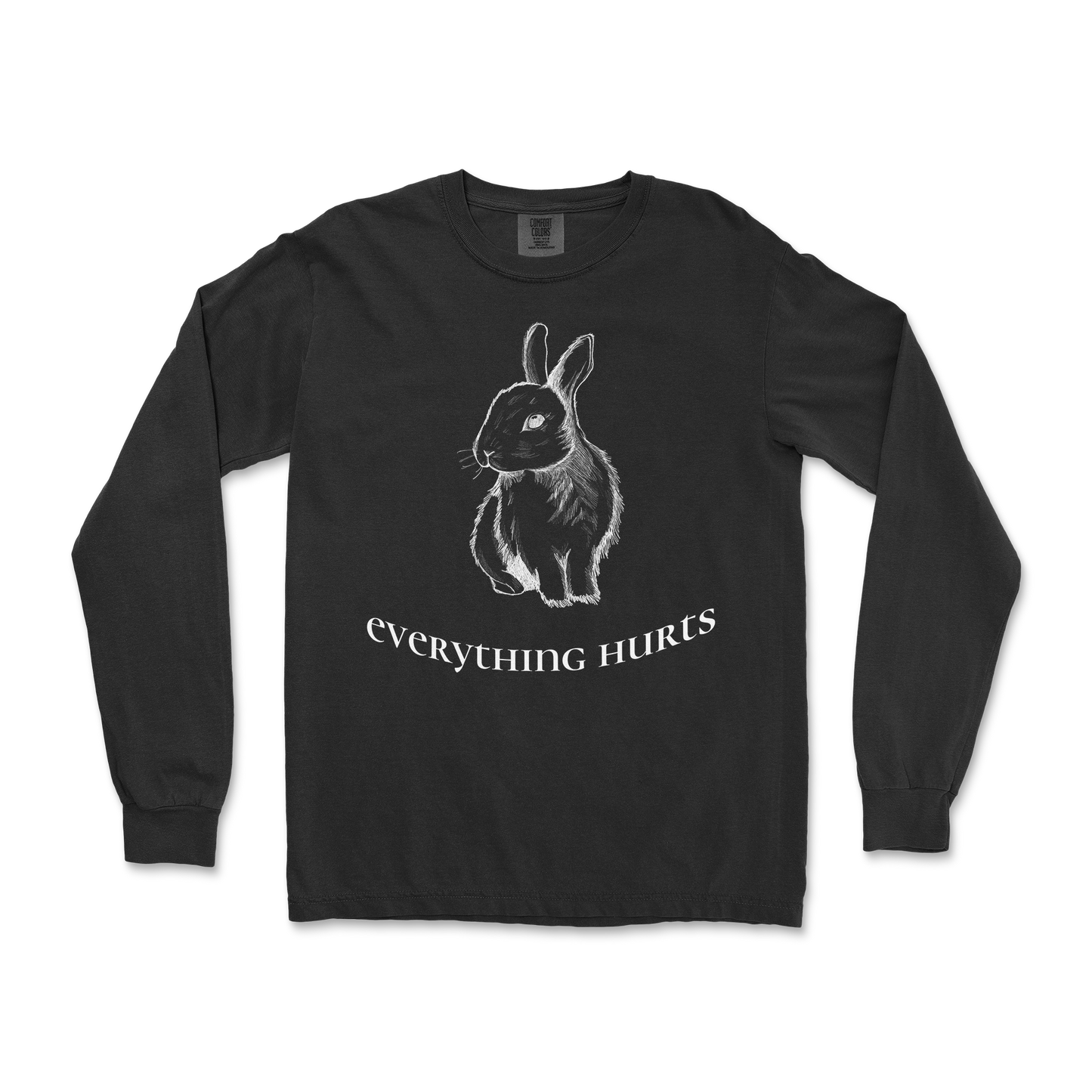 Comfort Colors Long Sleeve Everything Hurts in Black
