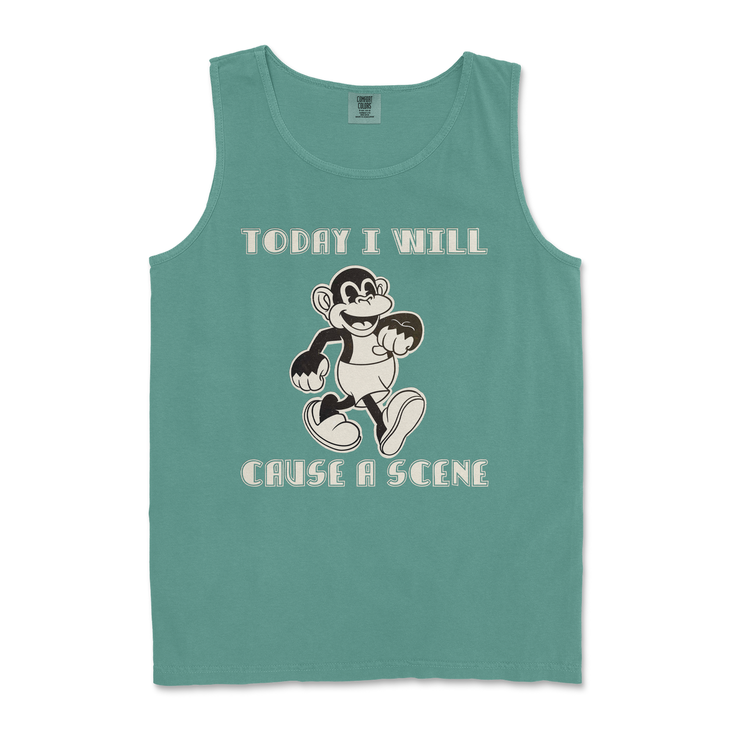 Comfort Colors Tank Top Cause A Scene in Light-Green